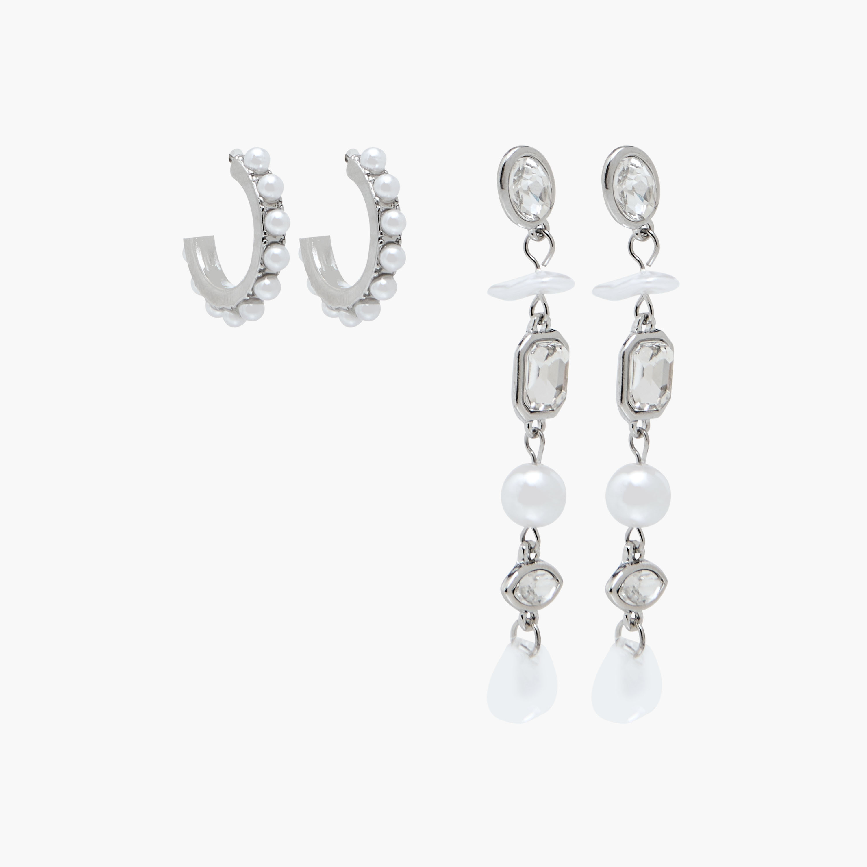 حلقان مزينة بمكبس إغلاق - عبوة من زوجين-women-watchesandjewellery-jewellery-earrings-image-2