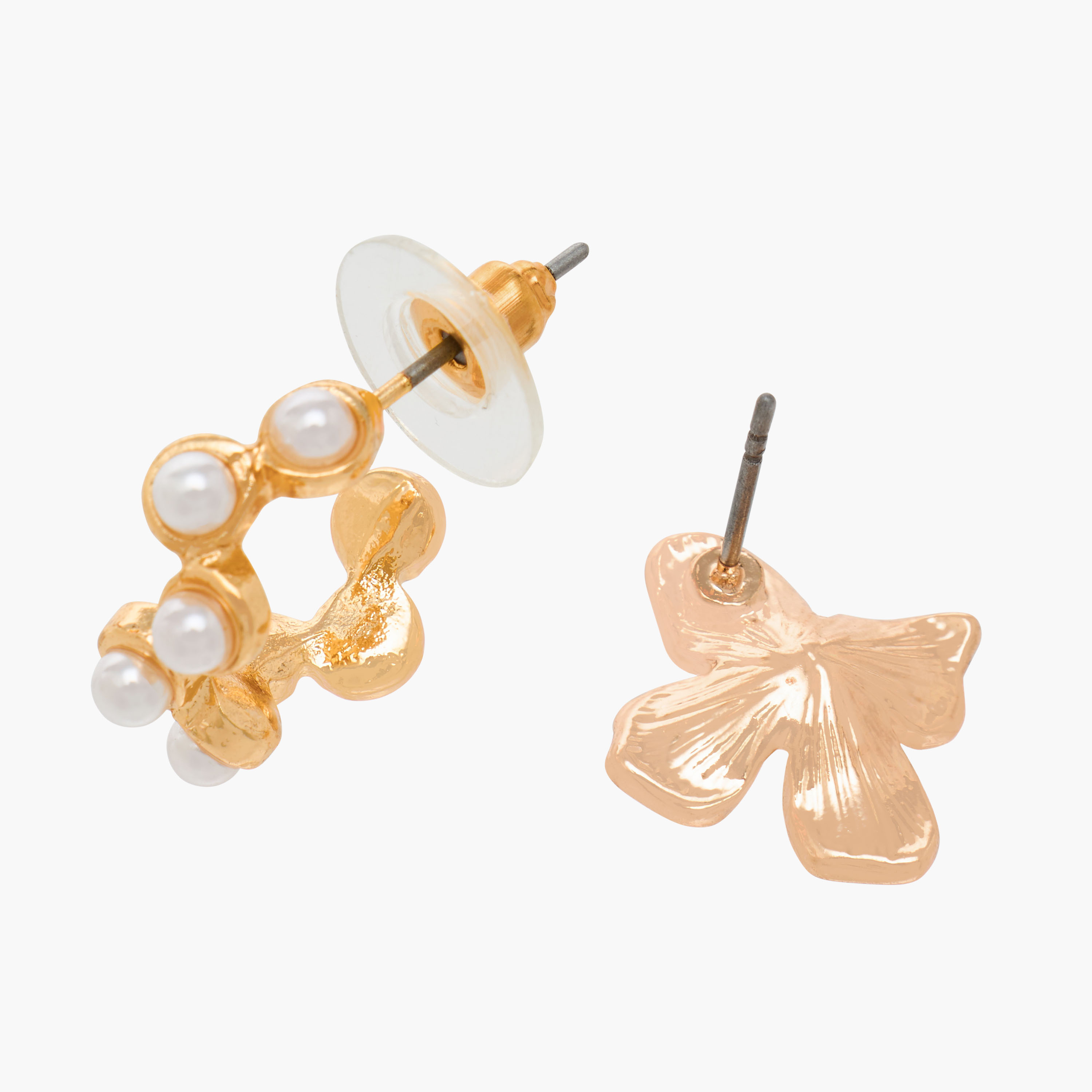 Pack of 3 Gold Tone Embellished Stud Earrings with Pushback Closure-women-watchesandjewellery-jewellery-earrings-image-6