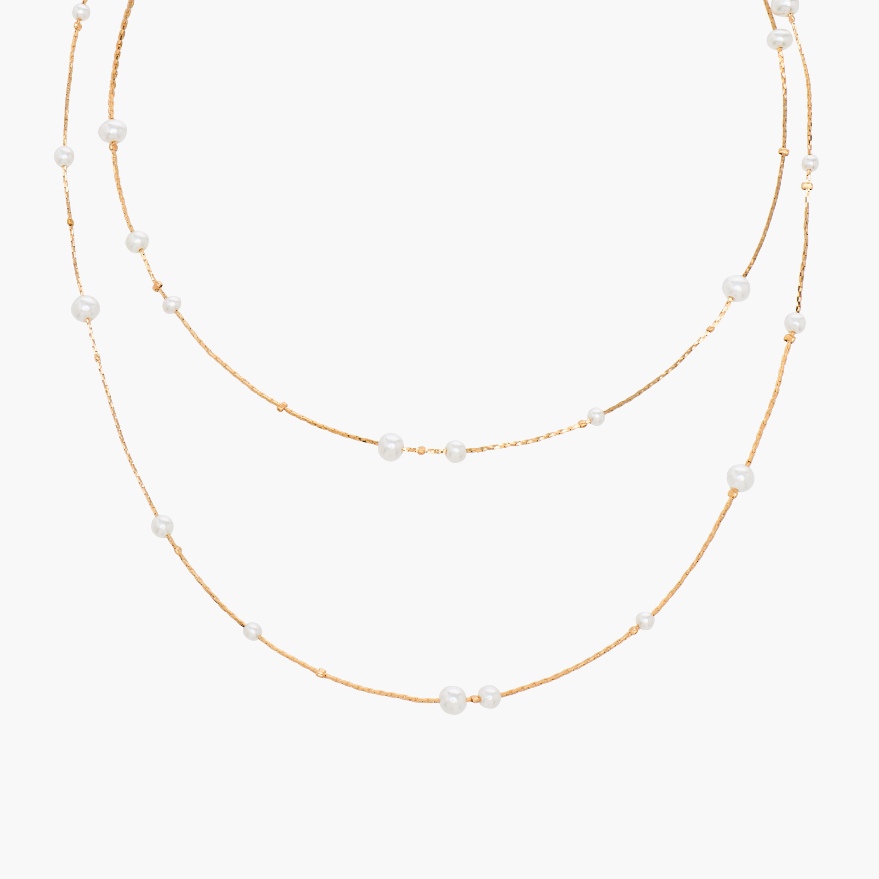 عقد معدن طبقات بتفاصيل لؤلؤ-women-watchesandjewellery-jewellery-necklacesandpendants-image-2