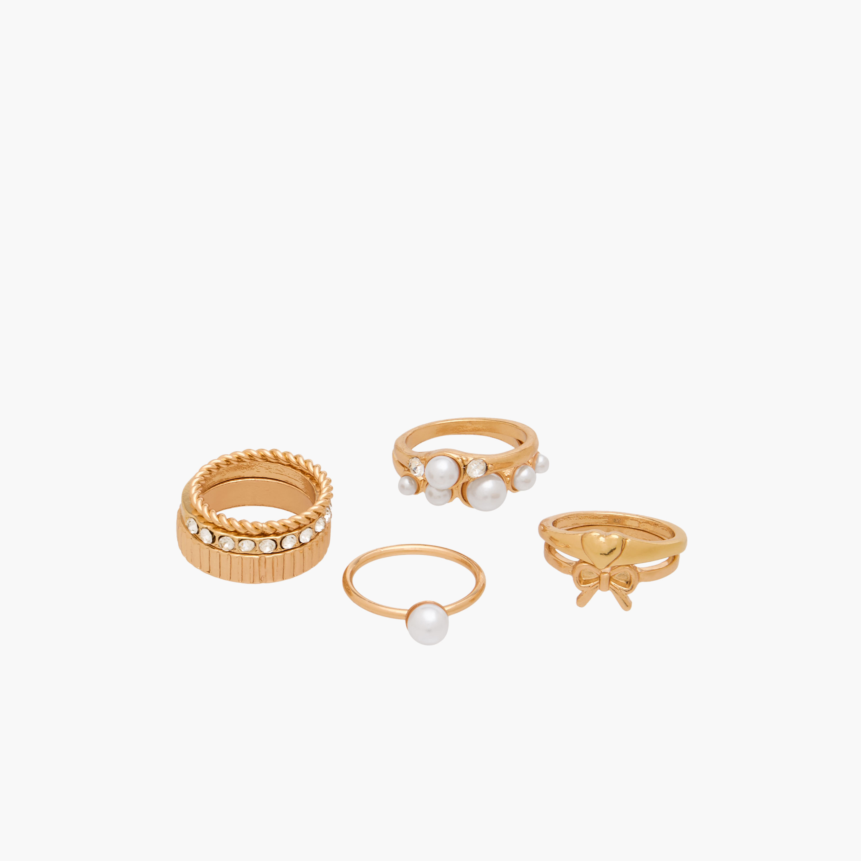 Pack of 8 Stackable Gold Tone Ring with Assorted Design-women-watchesandjewellery-jewellery-rings-image-2
