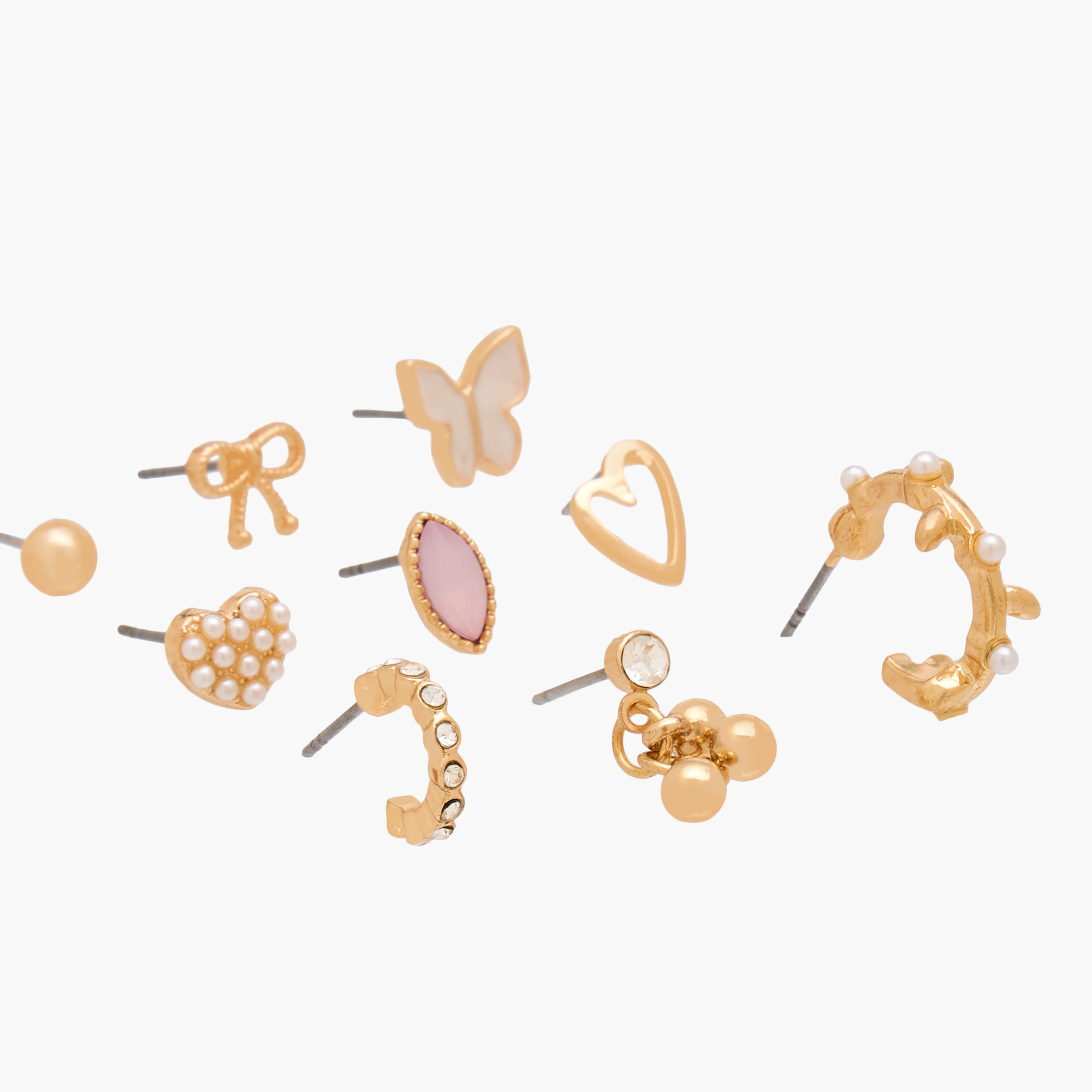 Pack of 9 Metal Assorted Earrings with Pushback Closure-women-watchesandjewellery-jewellery-earrings-image-3