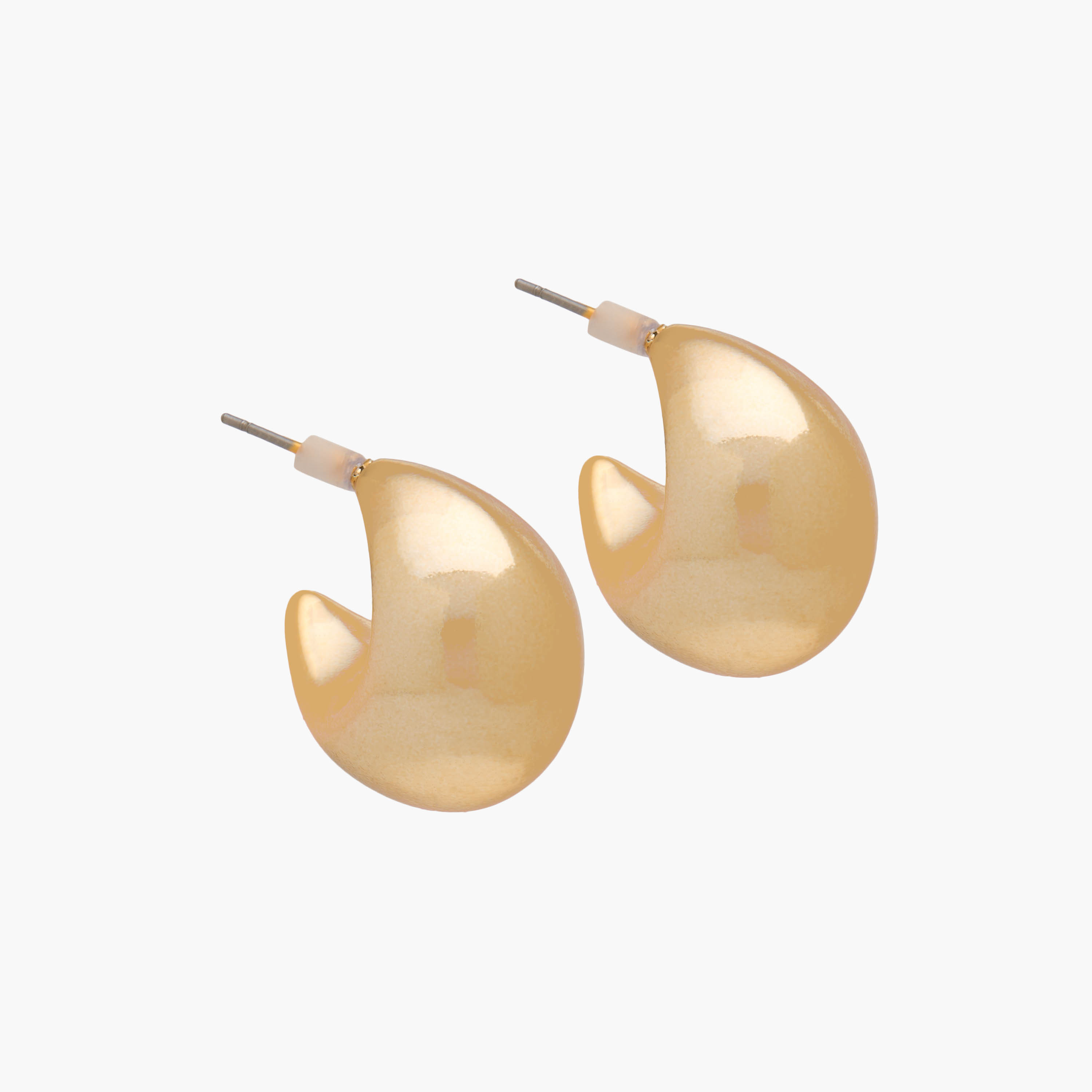 Pack of 3 Metal Gold Tone Hoop Earrings with Pushback Closure-women-watchesandjewellery-jewellery-earrings-image-2