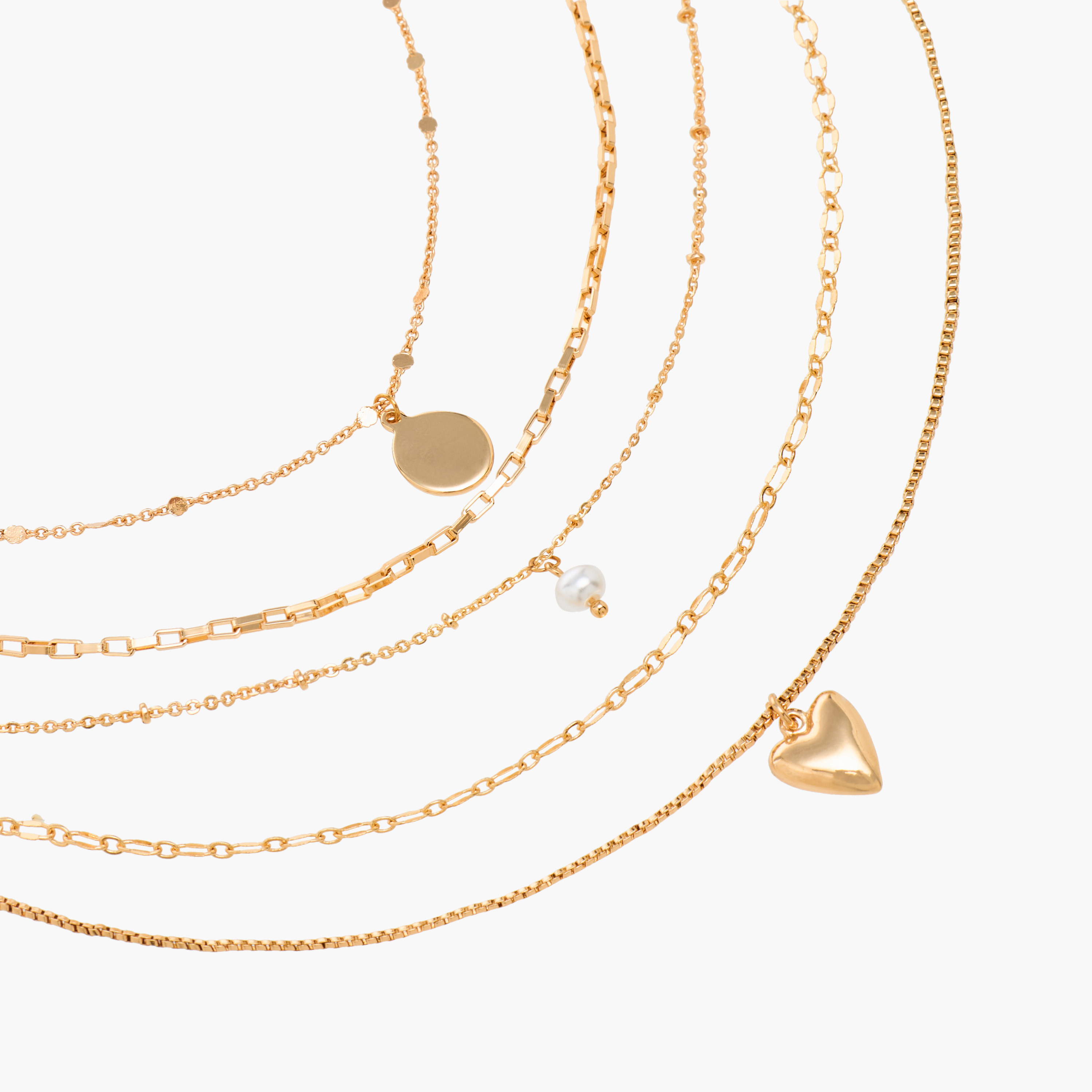 Set of 5 - Gold Tone Necklace with Lobster Clasp Closure-women-watchesandjewellery-jewellery-necklacesandpendants-image-8