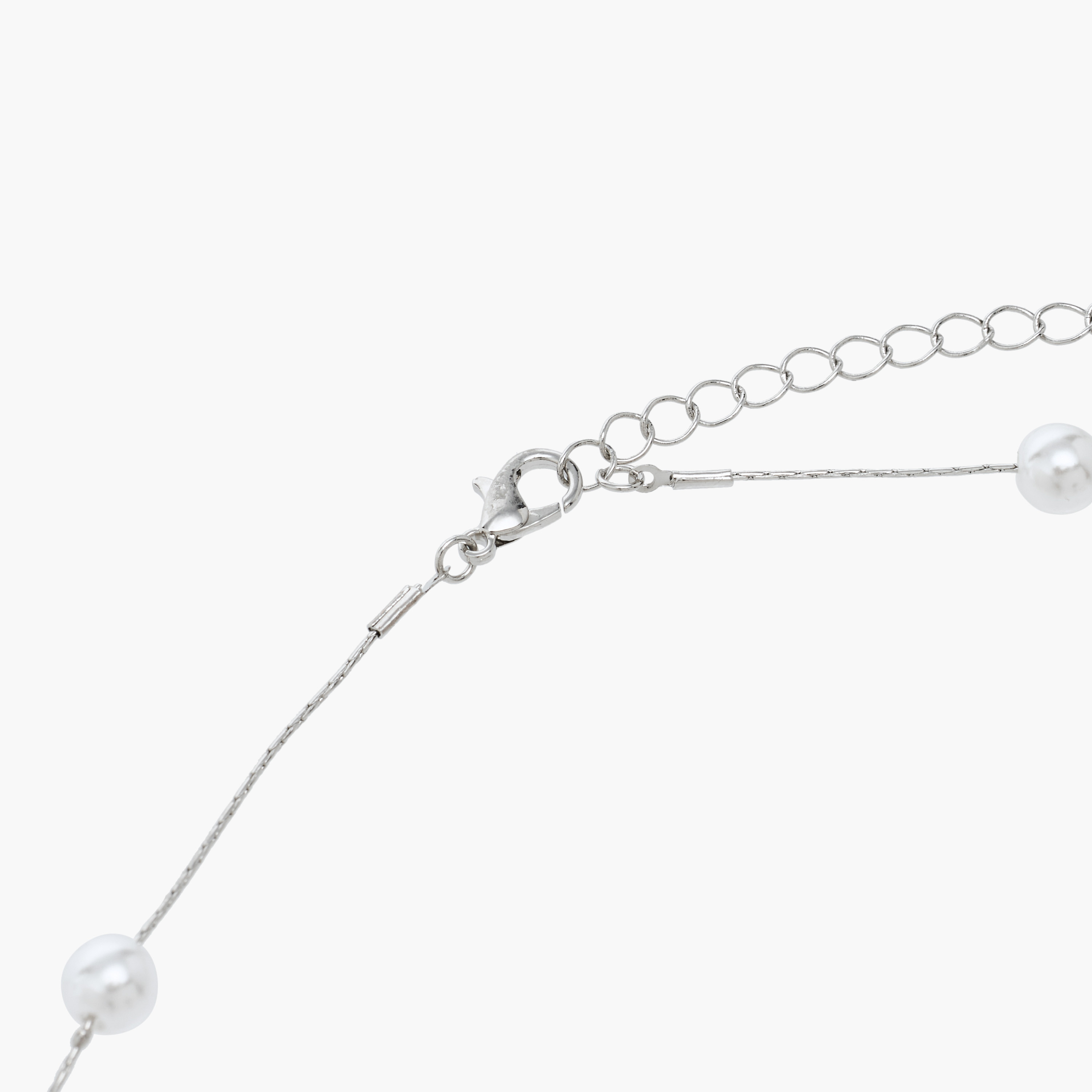Silver Tone Necklace with Pearl Detail-women-watchesandjewellery-jewellery-necklacesandpendants-image-3