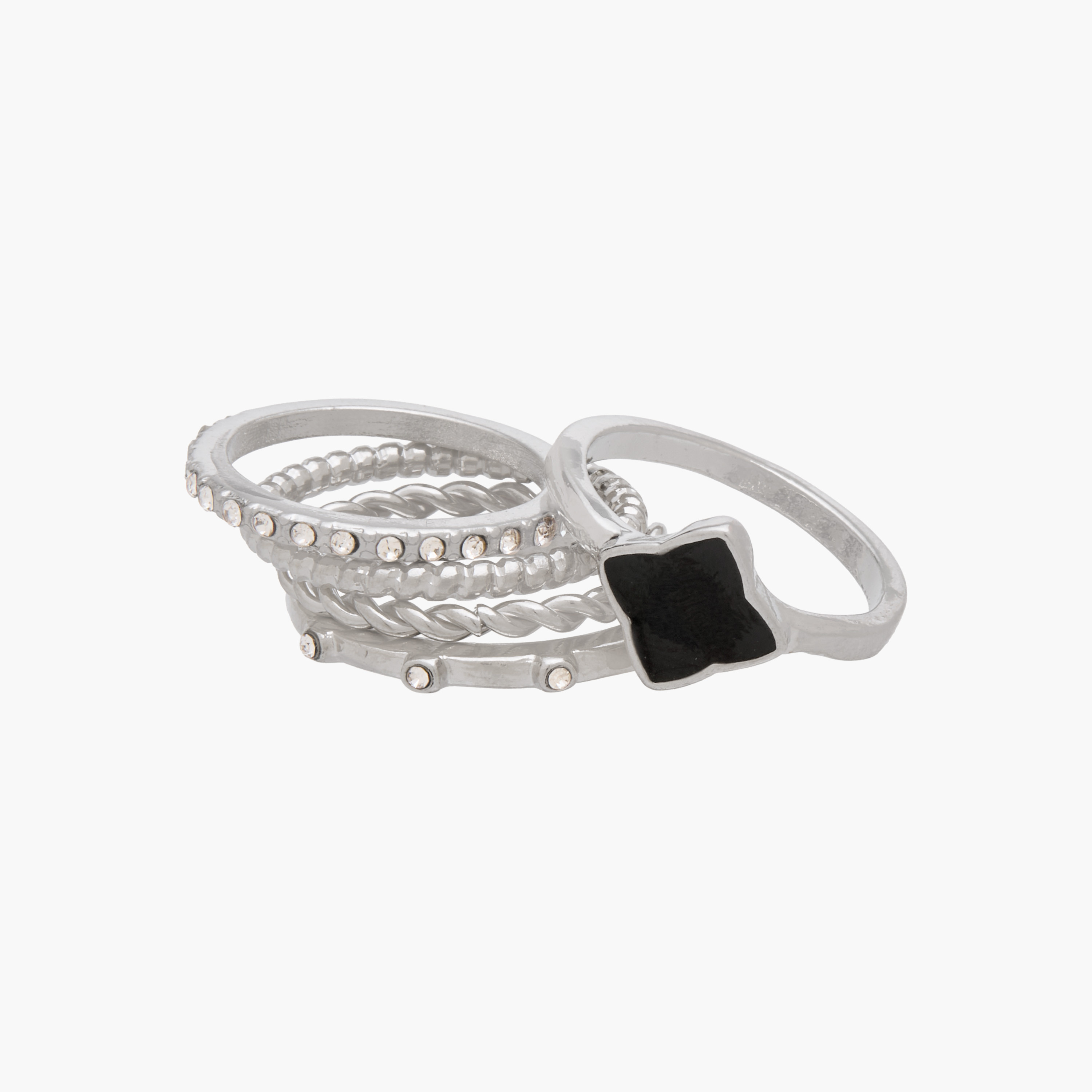Set of 8 Silver Tone Ring with Embellished Design-women-watchesandjewellery-jewellery-rings-image-3