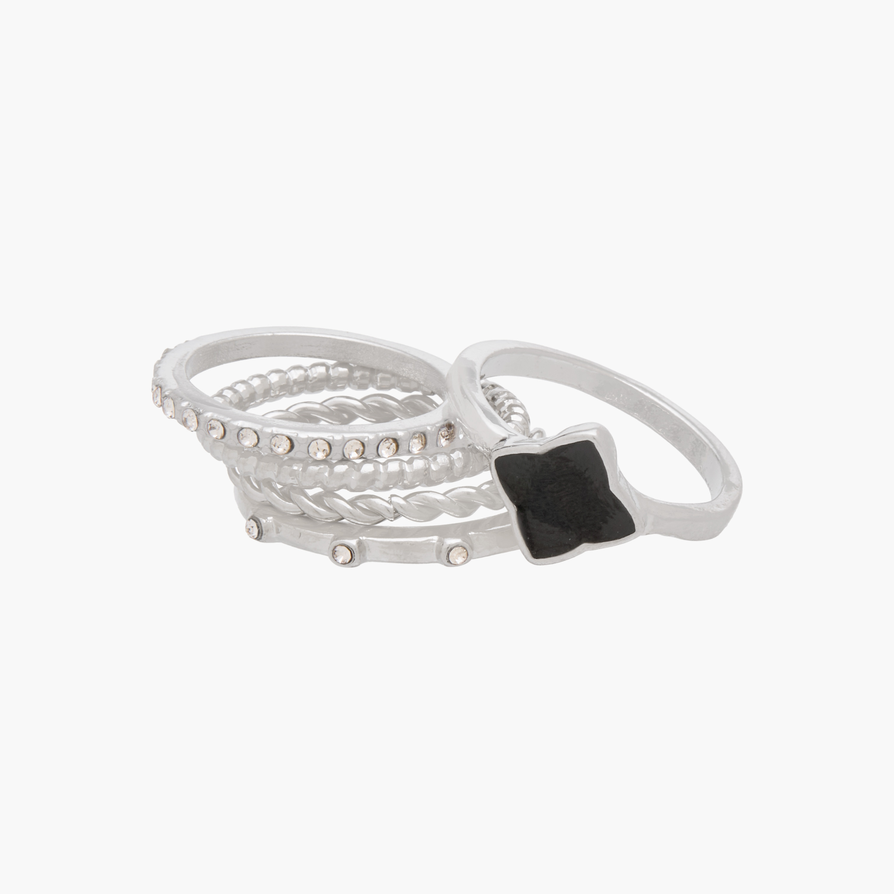 Set of 8 Silver Tone Ring with Embellished Design-women-watchesandjewellery-jewellery-rings-image-3