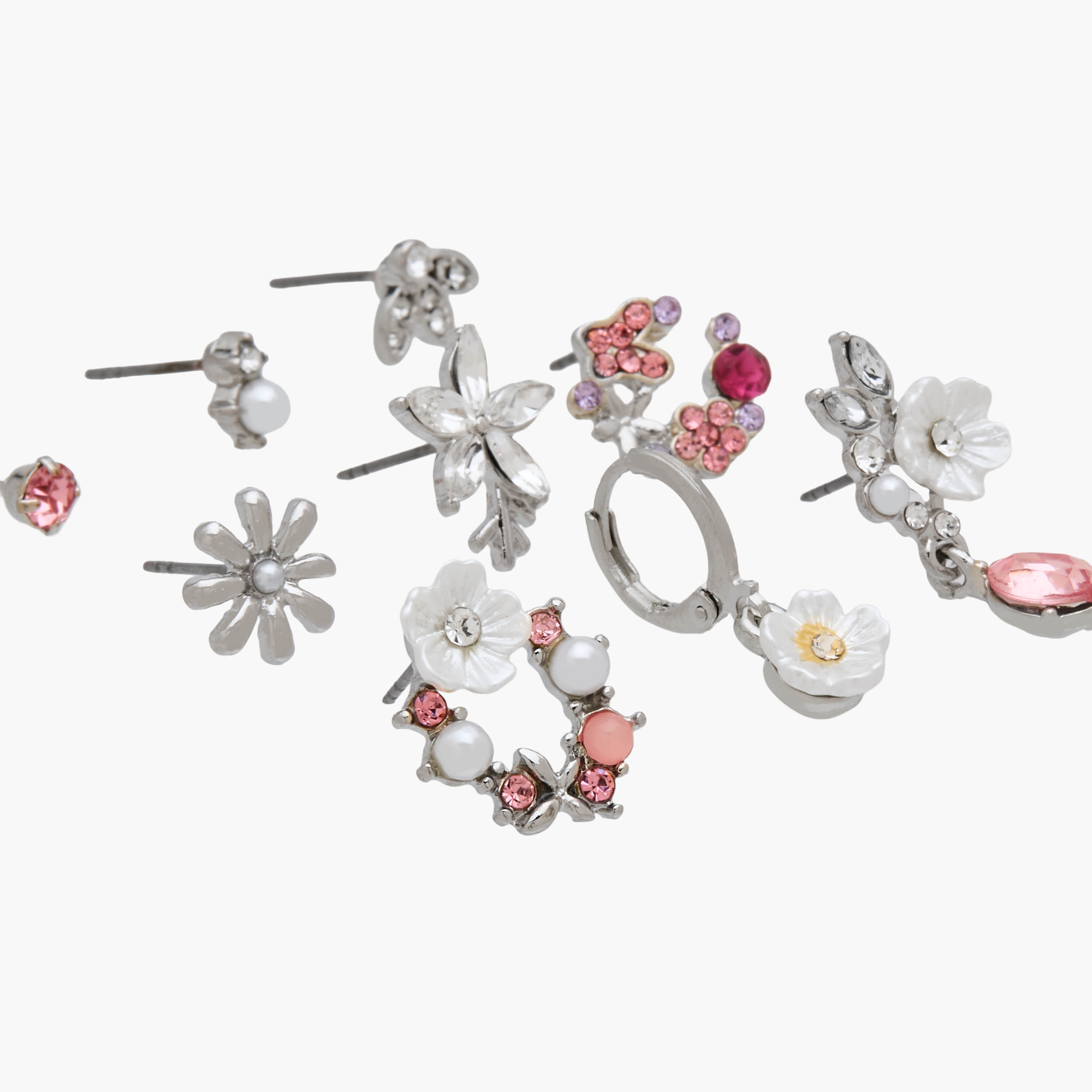 Pack of 9 Metallic Assorted Earrings-women-watchesandjewellery-jewellery-earrings-image-3
