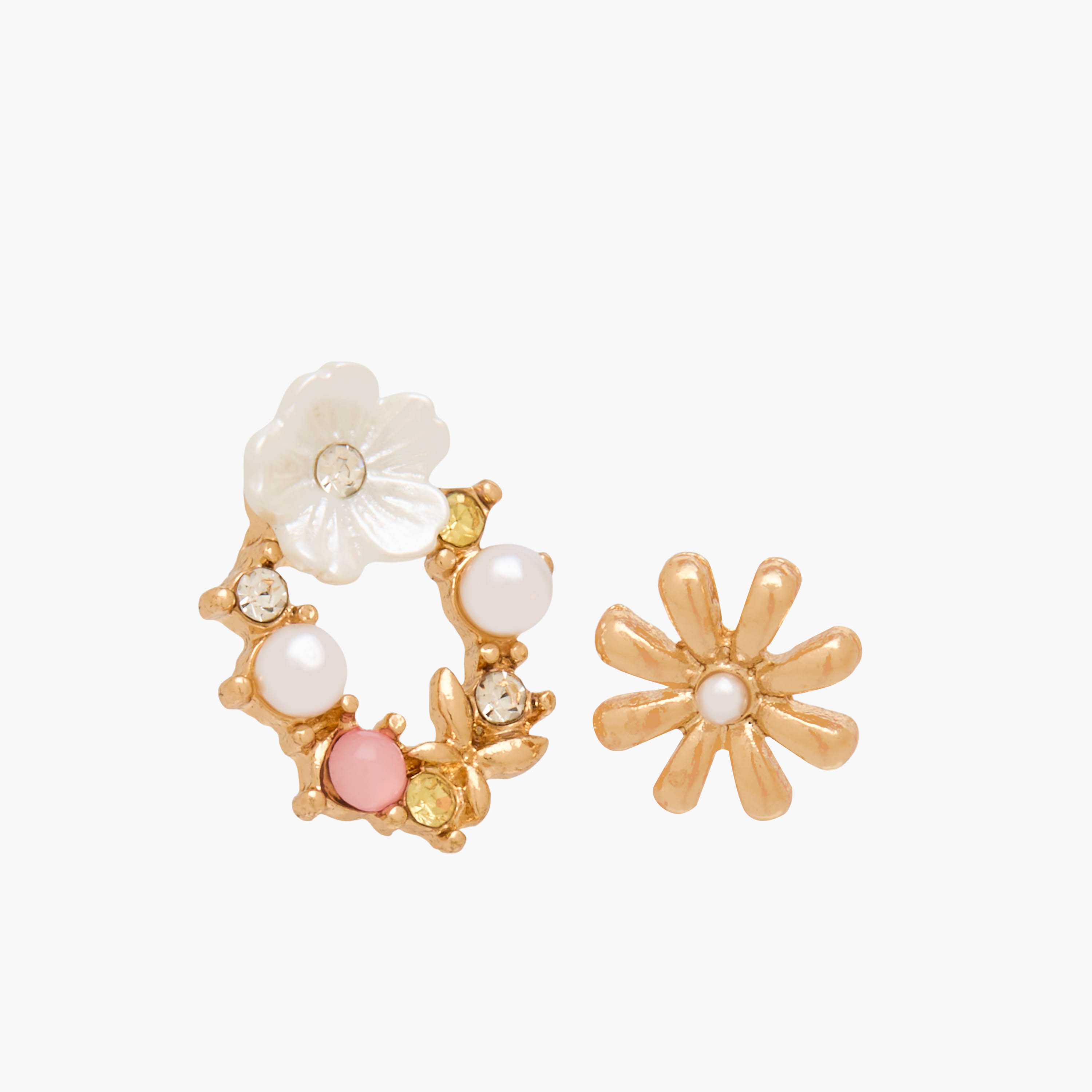 Pack of 9 Gold Tone Stone Embellished Earrings with Pushback Closure-women-watchesandjewellery-jewellery-earrings-image-4