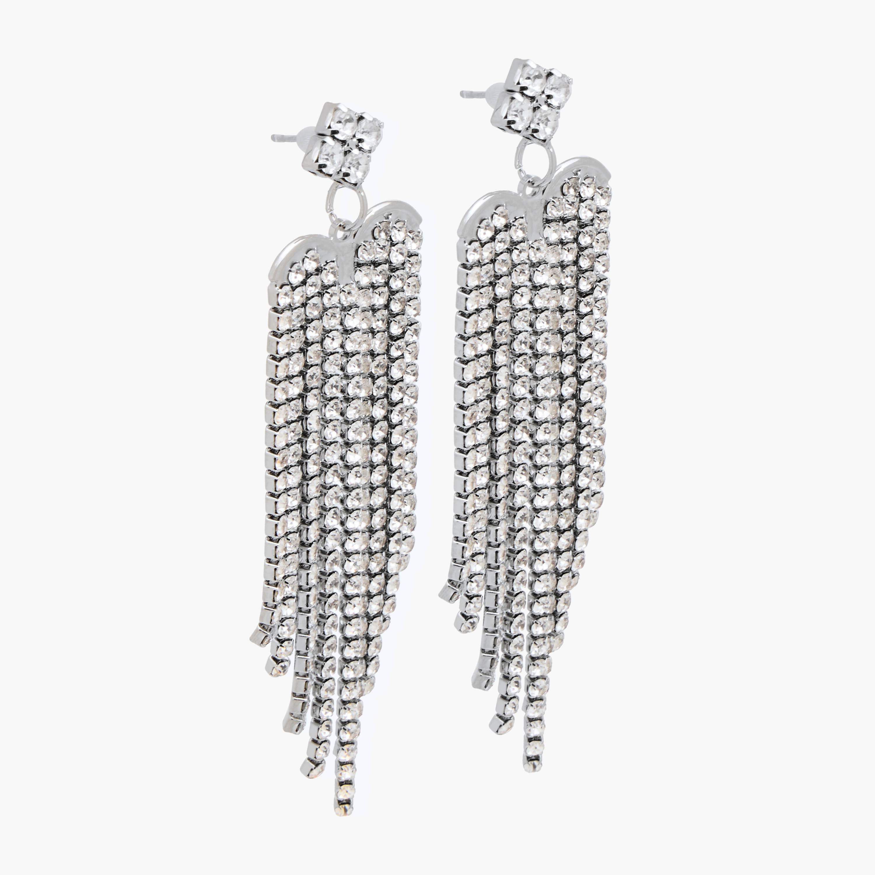 Metallic Embellished Tassel Earrings with Pushback Closure-women-watchesandjewellery-jewellery-earrings-image-2