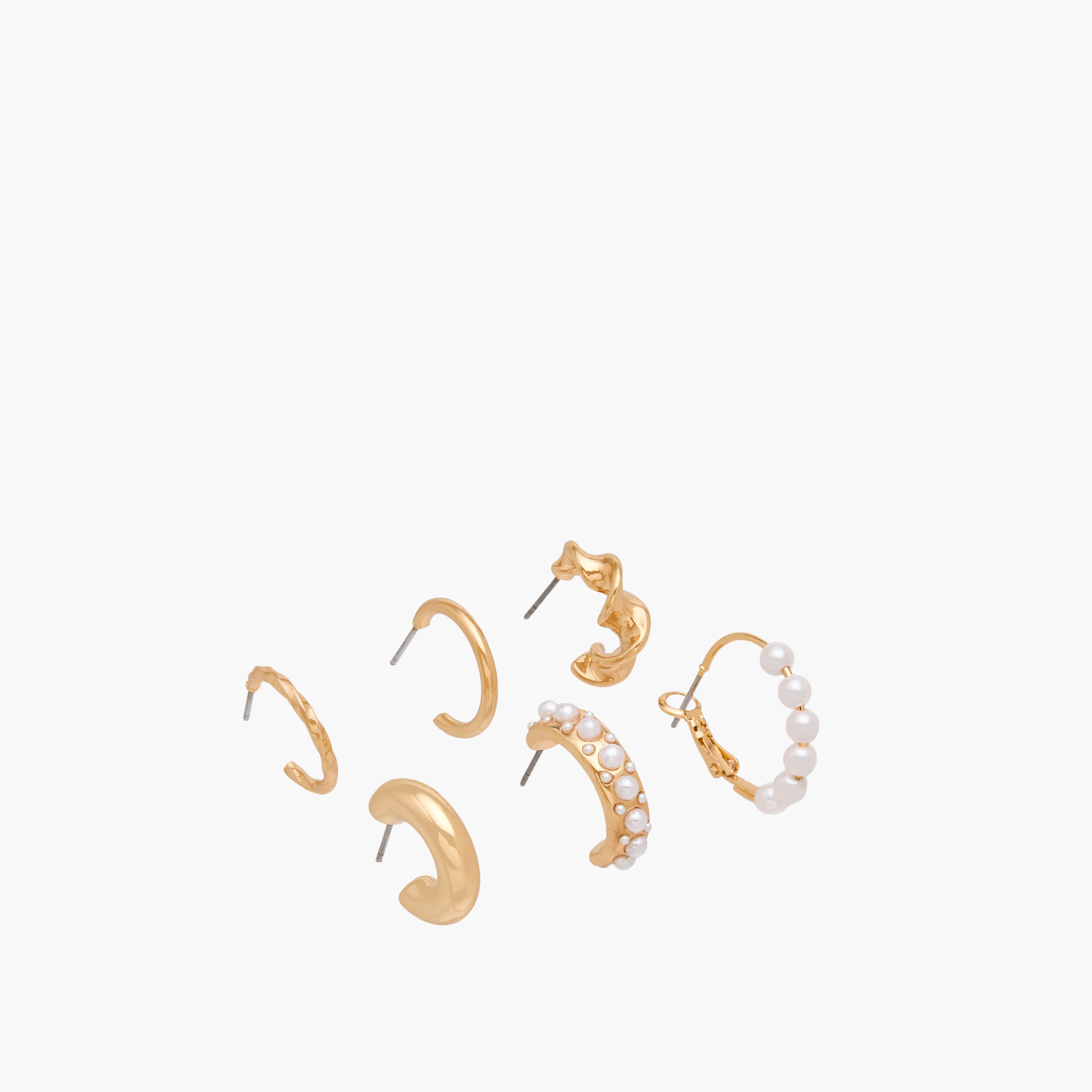 Pack of 6 Gold Tone Assorted Hoop Earrings with Pushback Closure-women-watchesandjewellery-jewellery-earrings-image-2
