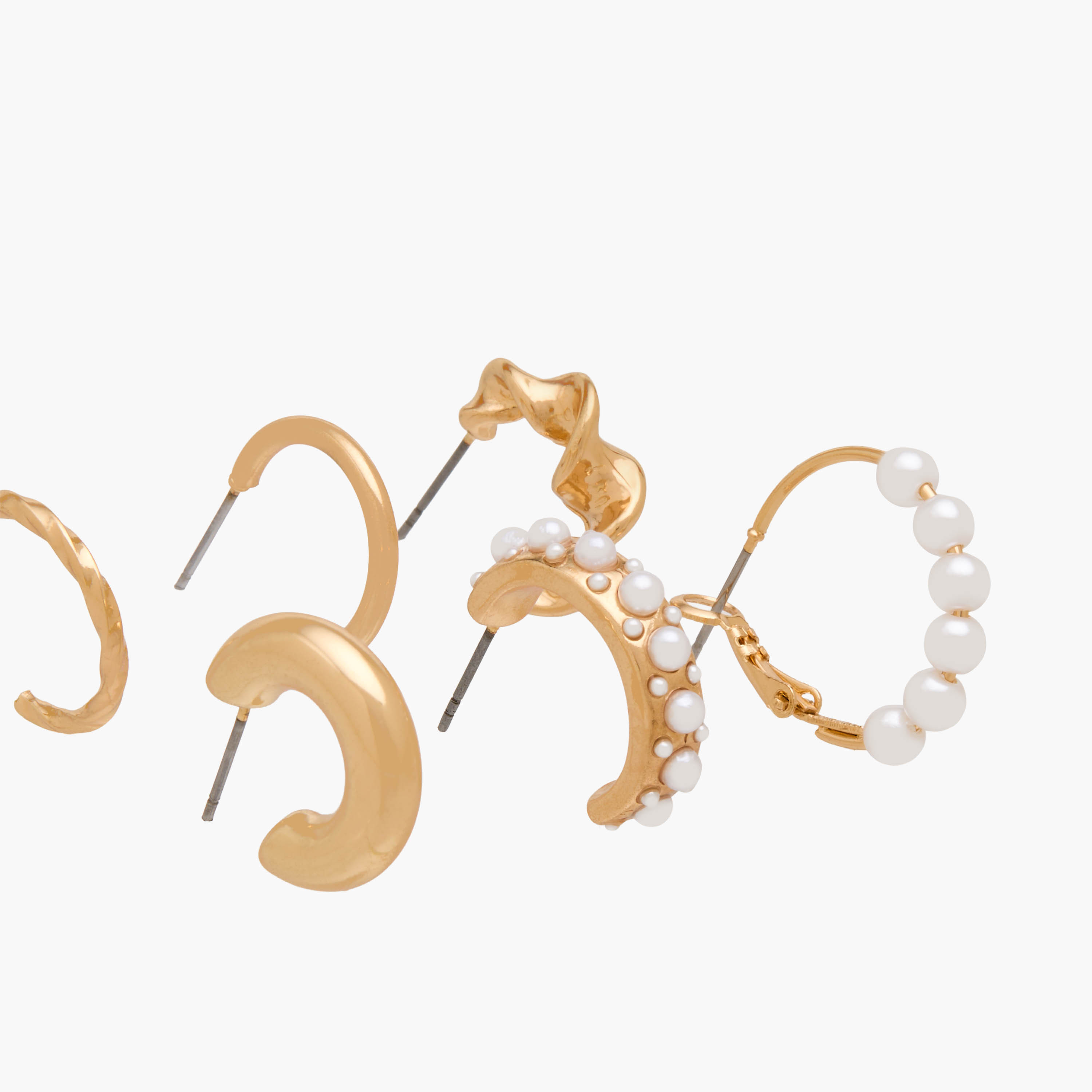 Pack of 6 Gold Tone Assorted Hoop Earrings with Pushback Closure-women-watchesandjewellery-jewellery-earrings-image-3