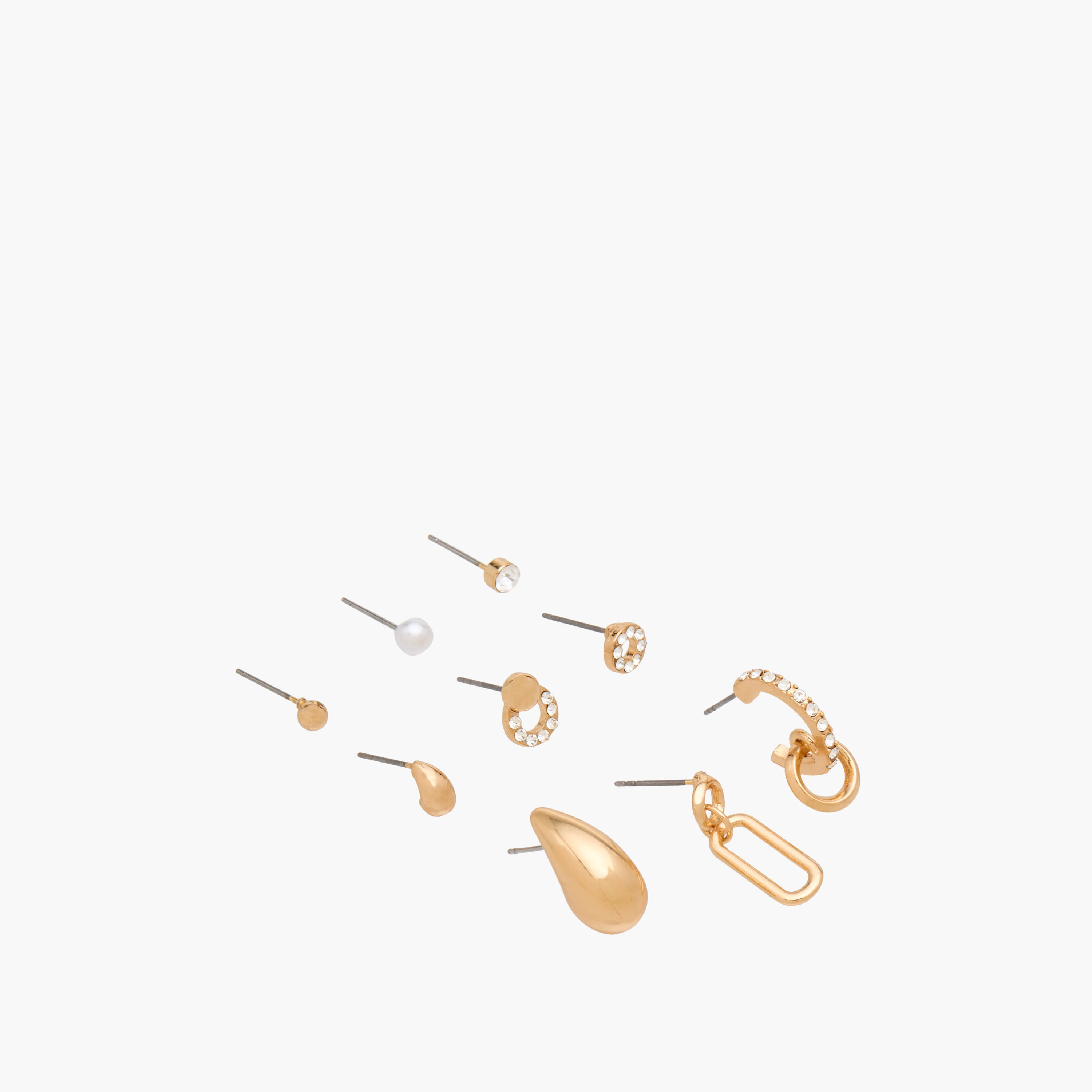 Pack of 9 Metallic Assorted Earrings with Pushback Closure-women-watchesandjewellery-jewellery-earrings-image-2