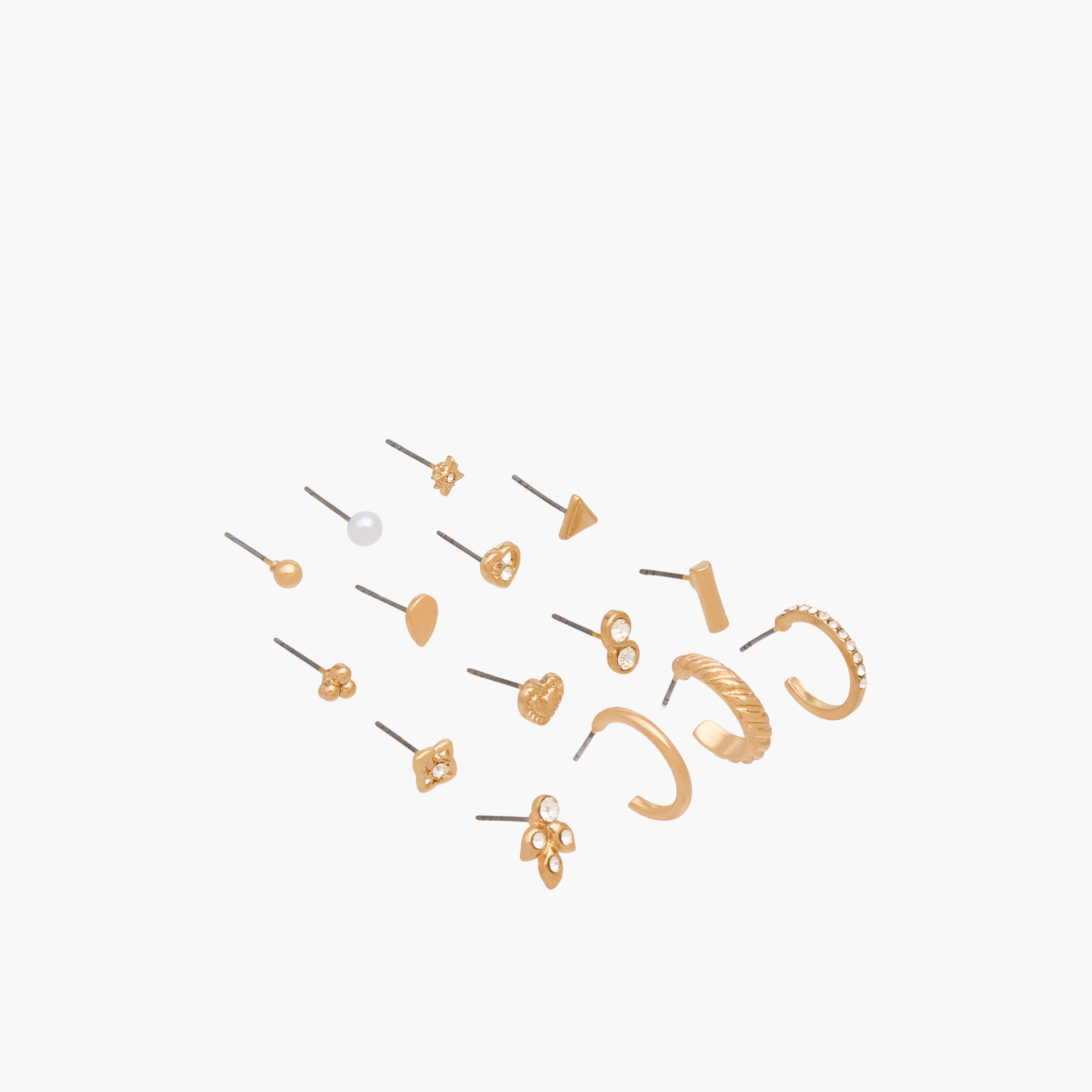 Pack of 15 Gold Tone Assorted Earrings with Pushback Closure-women-watchesandjewellery-jewellery-earrings-image-2