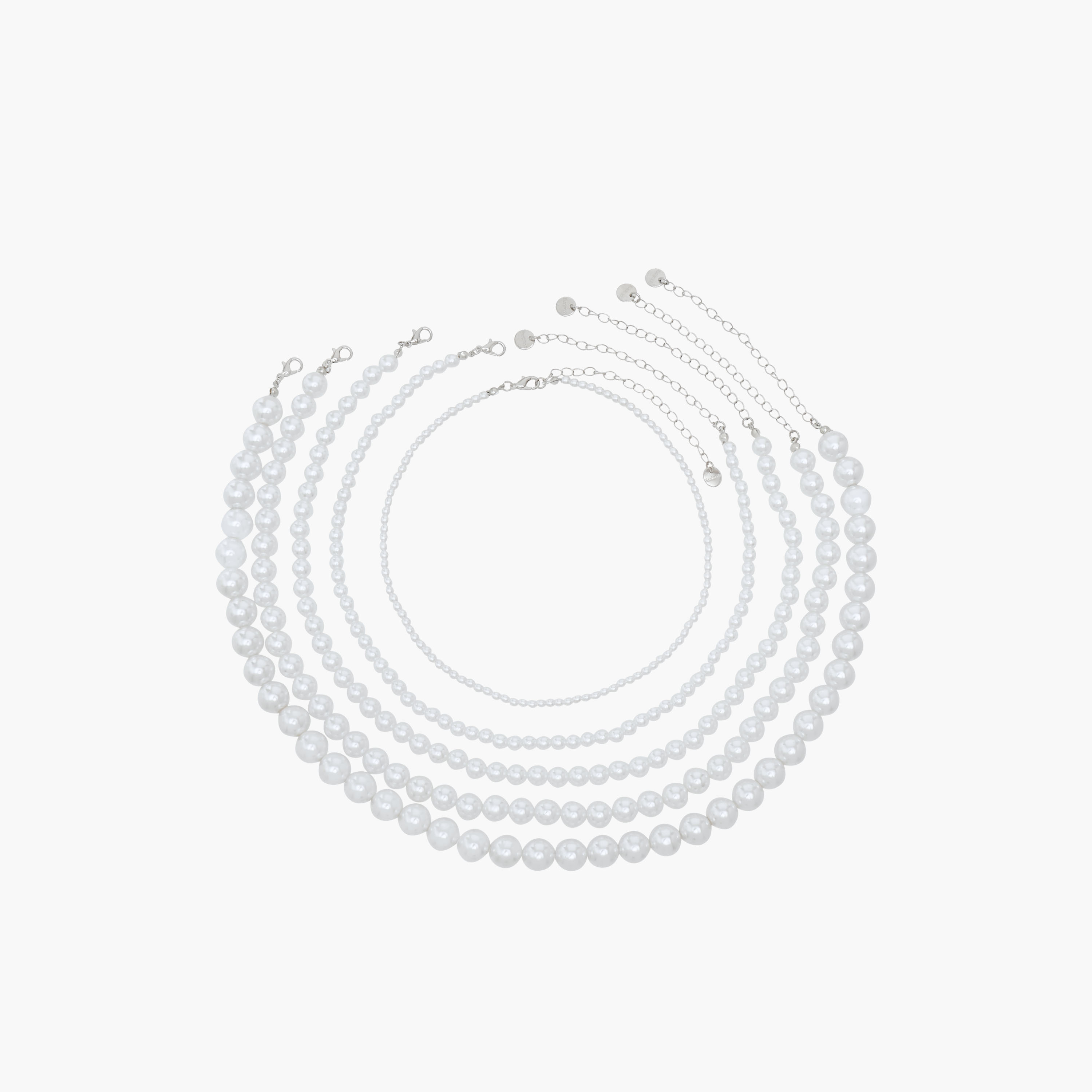 Set of 5 - Pearl Necklace with Lobster Clasp Closure-women-watchesandjewellery-jewellery-necklacesandpendants-image-1