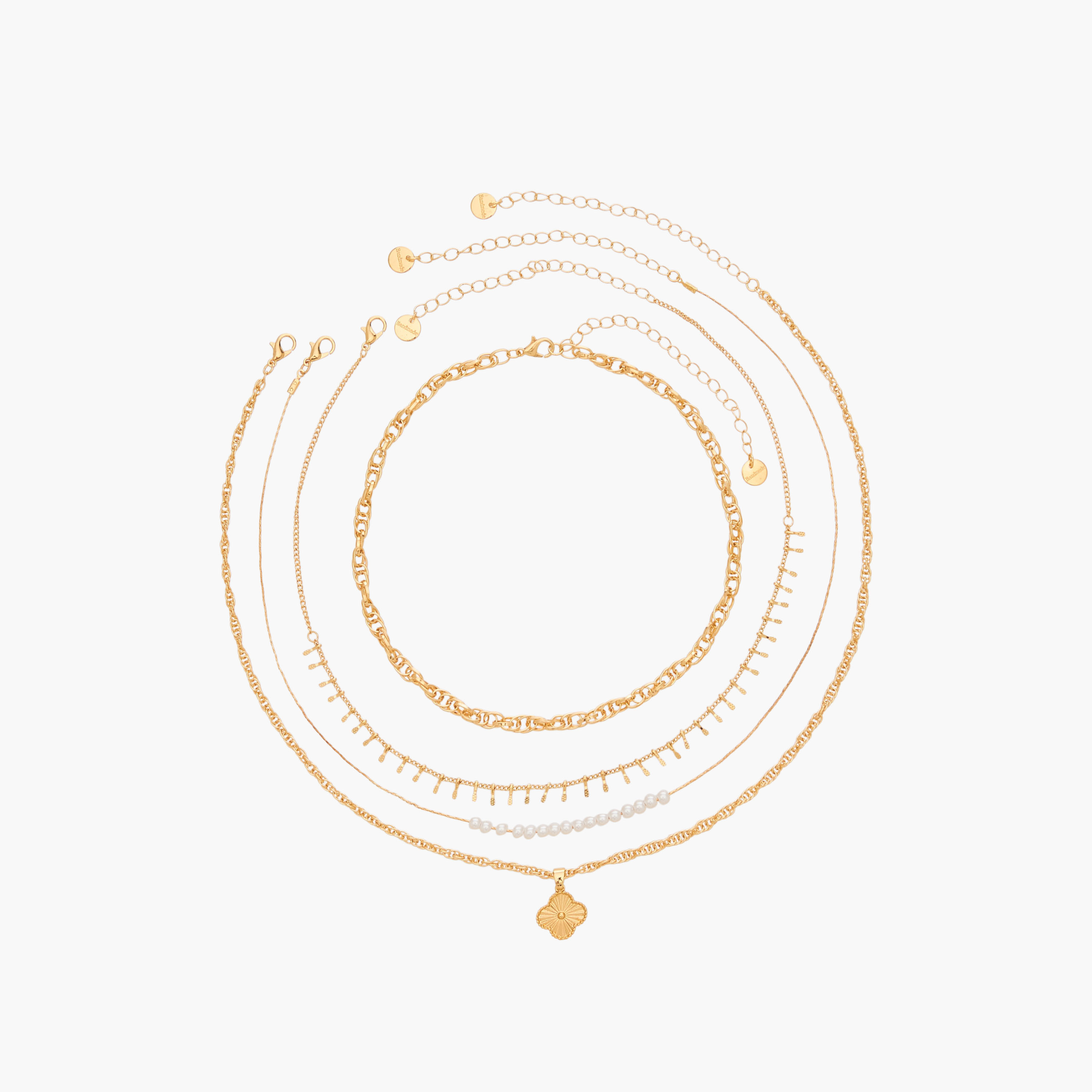 سلسلة معدن - طقم من 4 قطع-women-watchesandjewellery-jewellery-necklacesandpendants-image-1