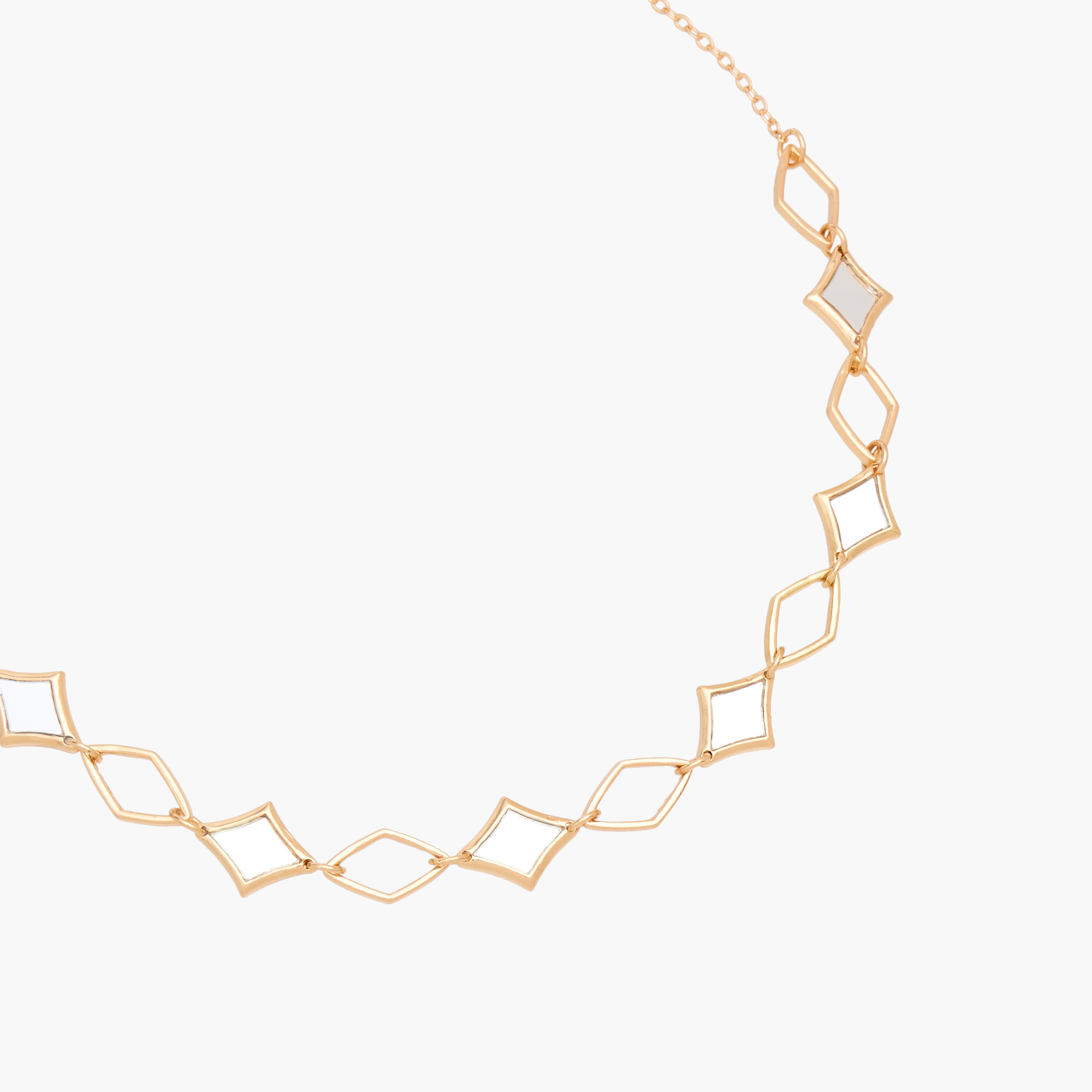 عقد سلسلة معدن بتصميم هندسي-women-watchesandjewellery-jewellery-necklacesandpendants-image-2