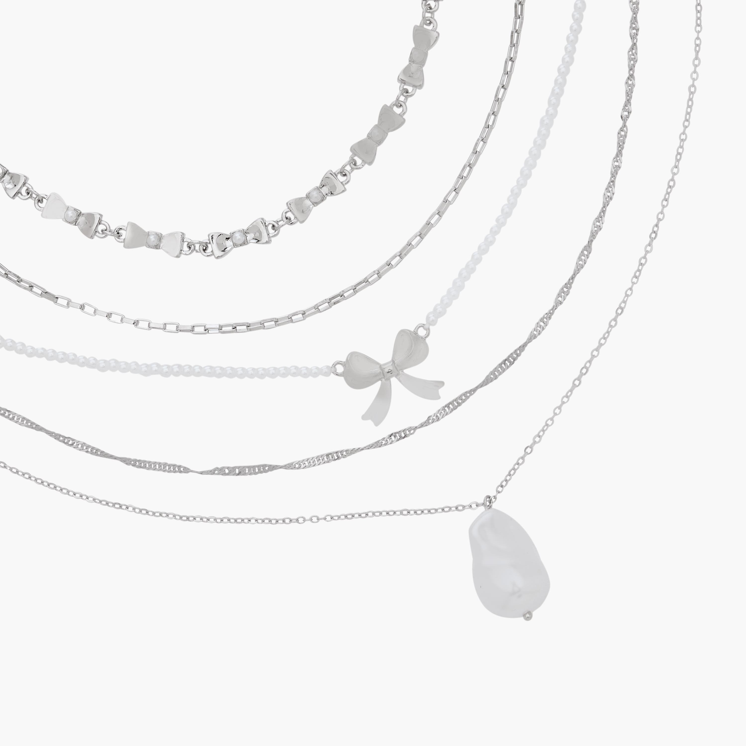 Set of 5 - Metal Chain Necklace-women-watchesandjewellery-jewellery-necklacesandpendants-image-7