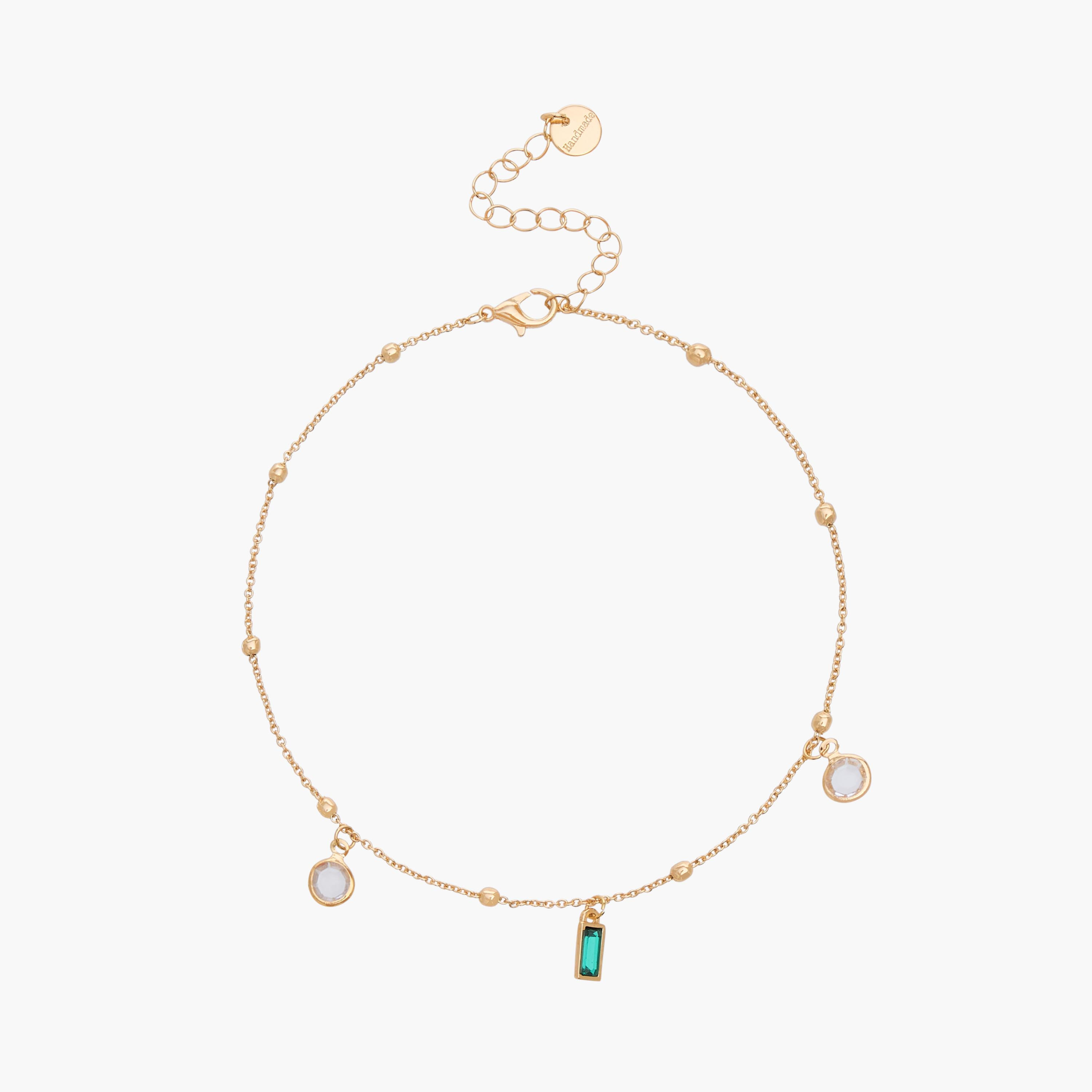 خلاخيل مزينة بلون ذهبي - عبوة 5 قطع-women-watchesandjewellery-jewellery-anklets-image-1