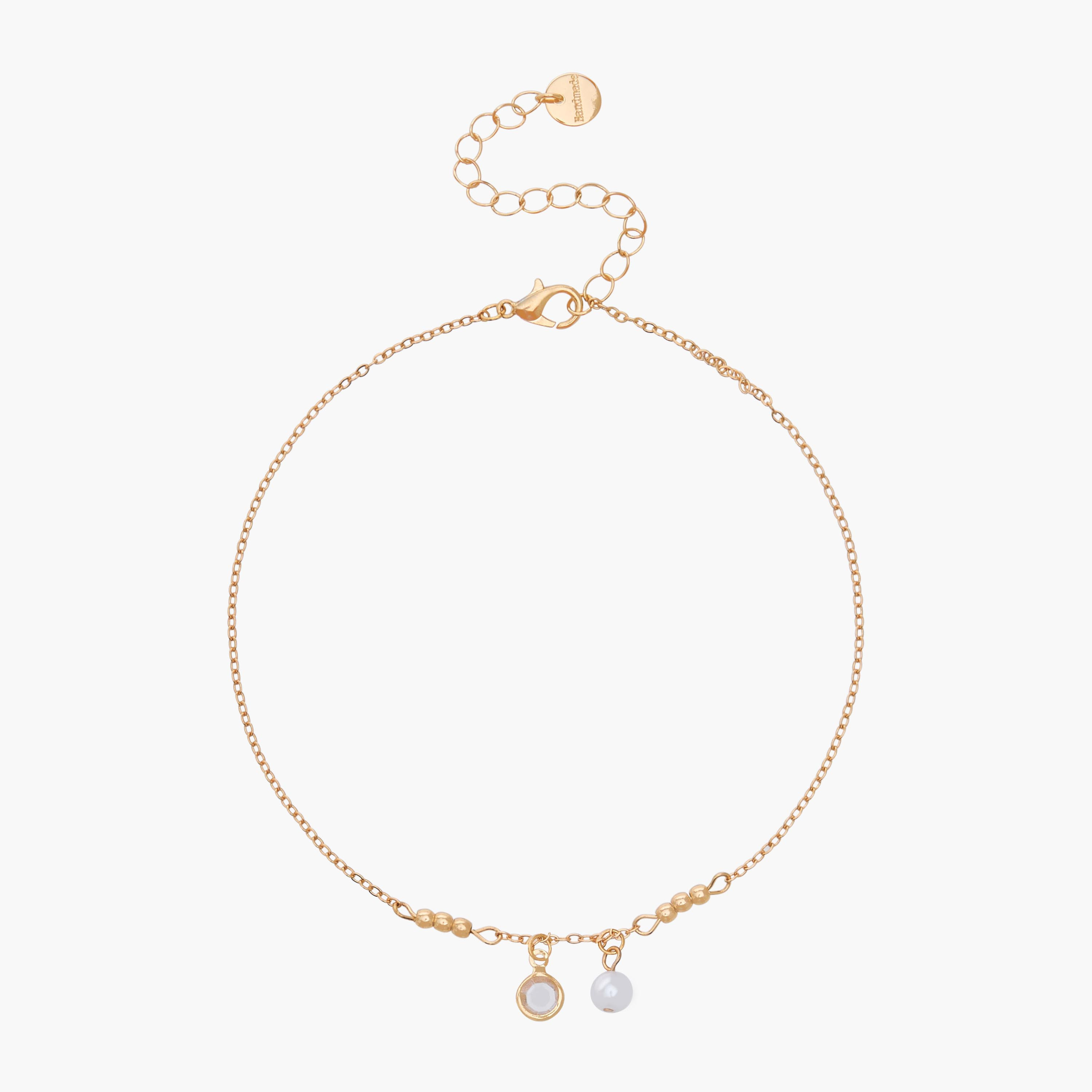 خلاخيل مزينة بلون ذهبي - عبوة 5 قطع-women-watchesandjewellery-jewellery-anklets-image-3