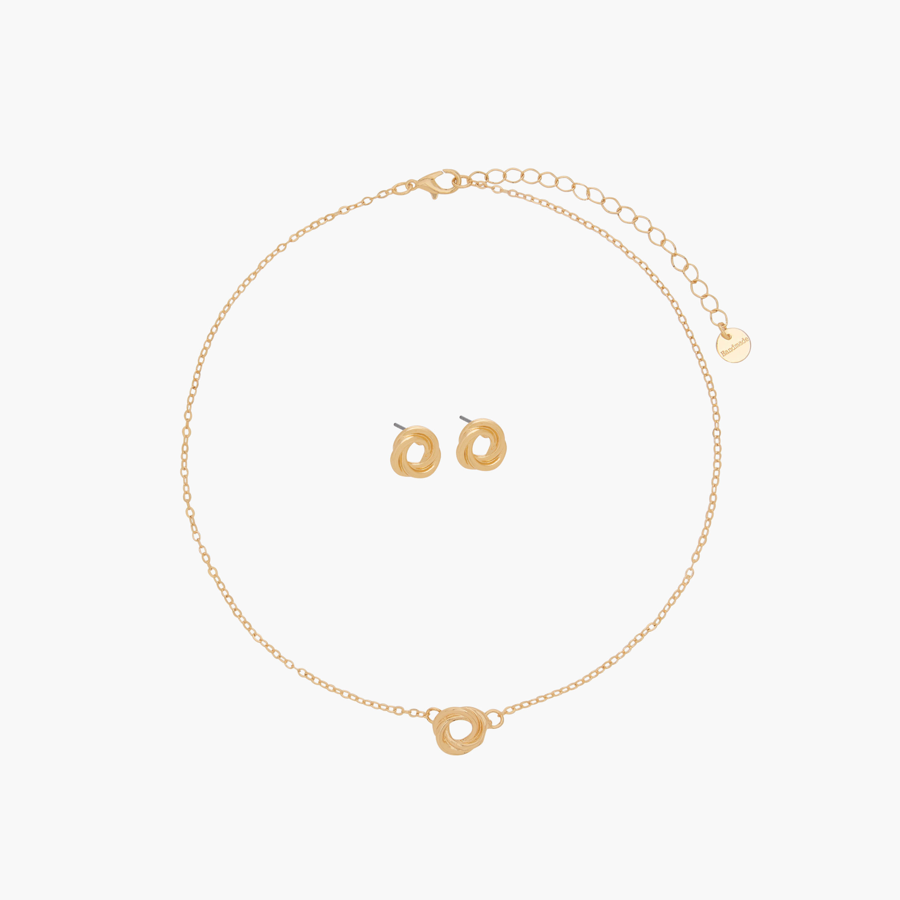 Set of 2 - Gold Tone Pendant Necklace and Earrings-women-watchesandjewellery-jewellery-jewellerysets-image-1