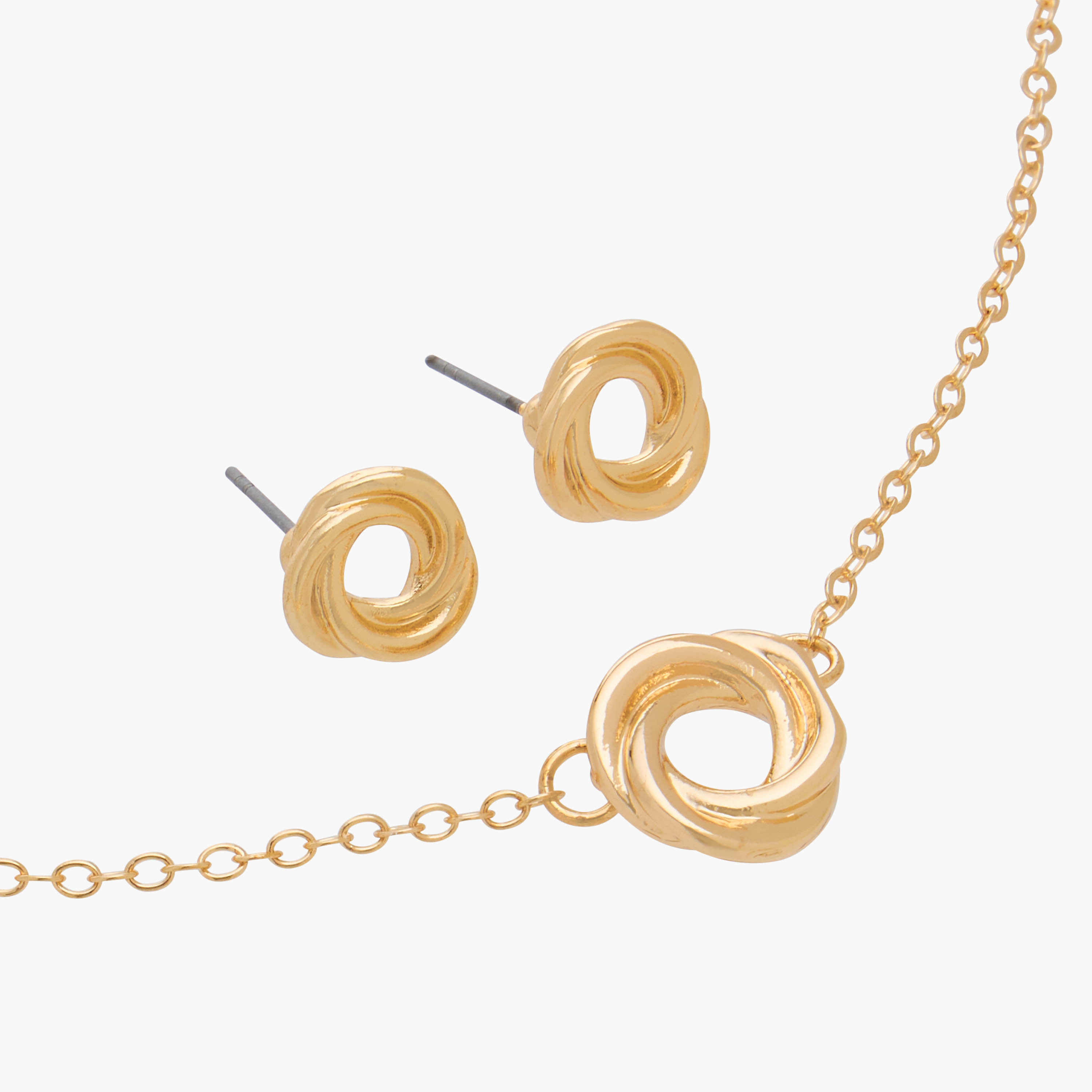 Set of 2 - Gold Tone Pendant Necklace and Earrings-women-watchesandjewellery-jewellery-jewellerysets-image-3
