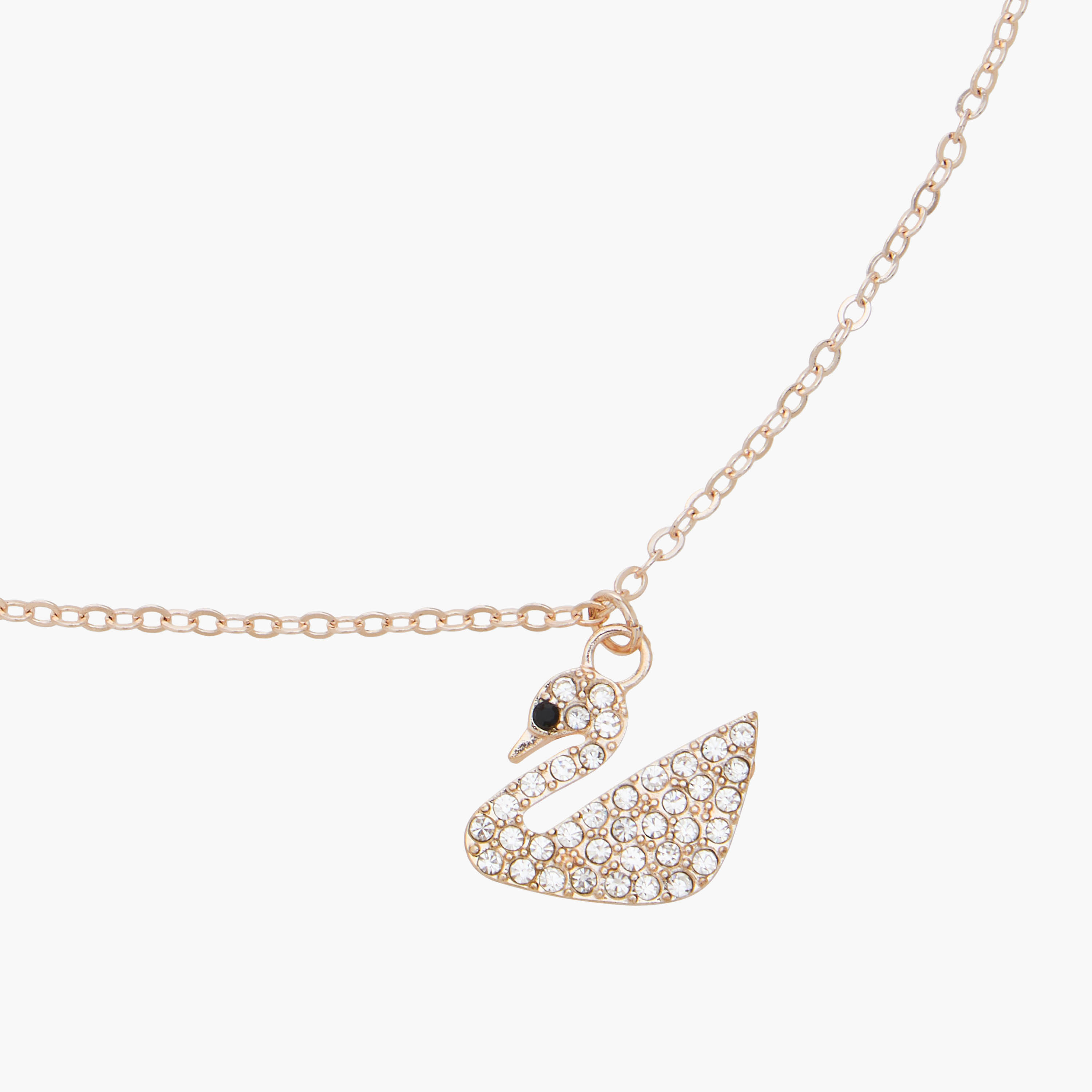 حلق وعقد معدني مزين بأحجار ودلاية بجعة - طقم من قطعتين-women-watchesandjewellery-jewellery-jewellerysets-image-7