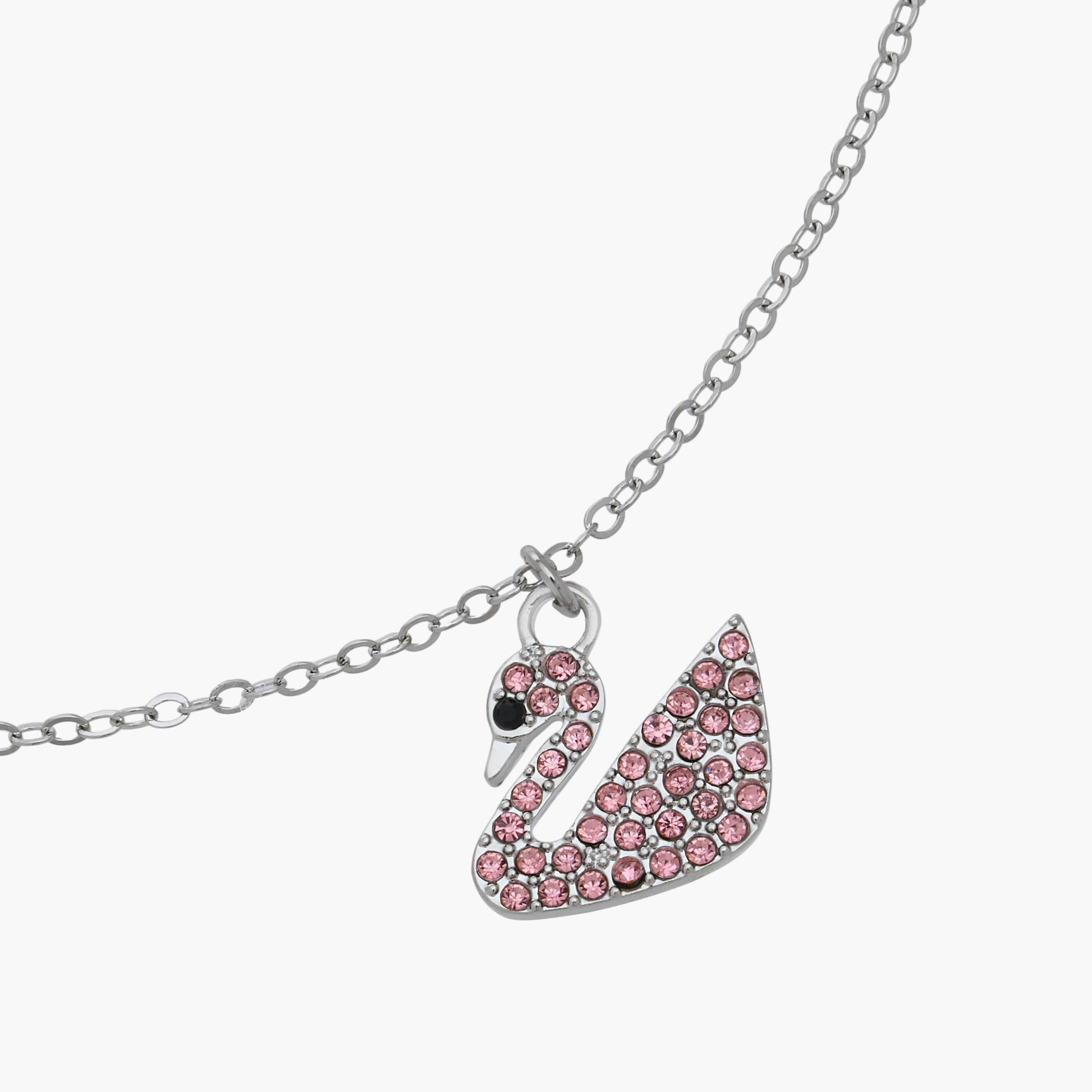 حلق وعقد معدني مزين بأحجار ودلاية بجعة - طقم من قطعتين-women-watchesandjewellery-jewellery-jewellerysets-image-7
