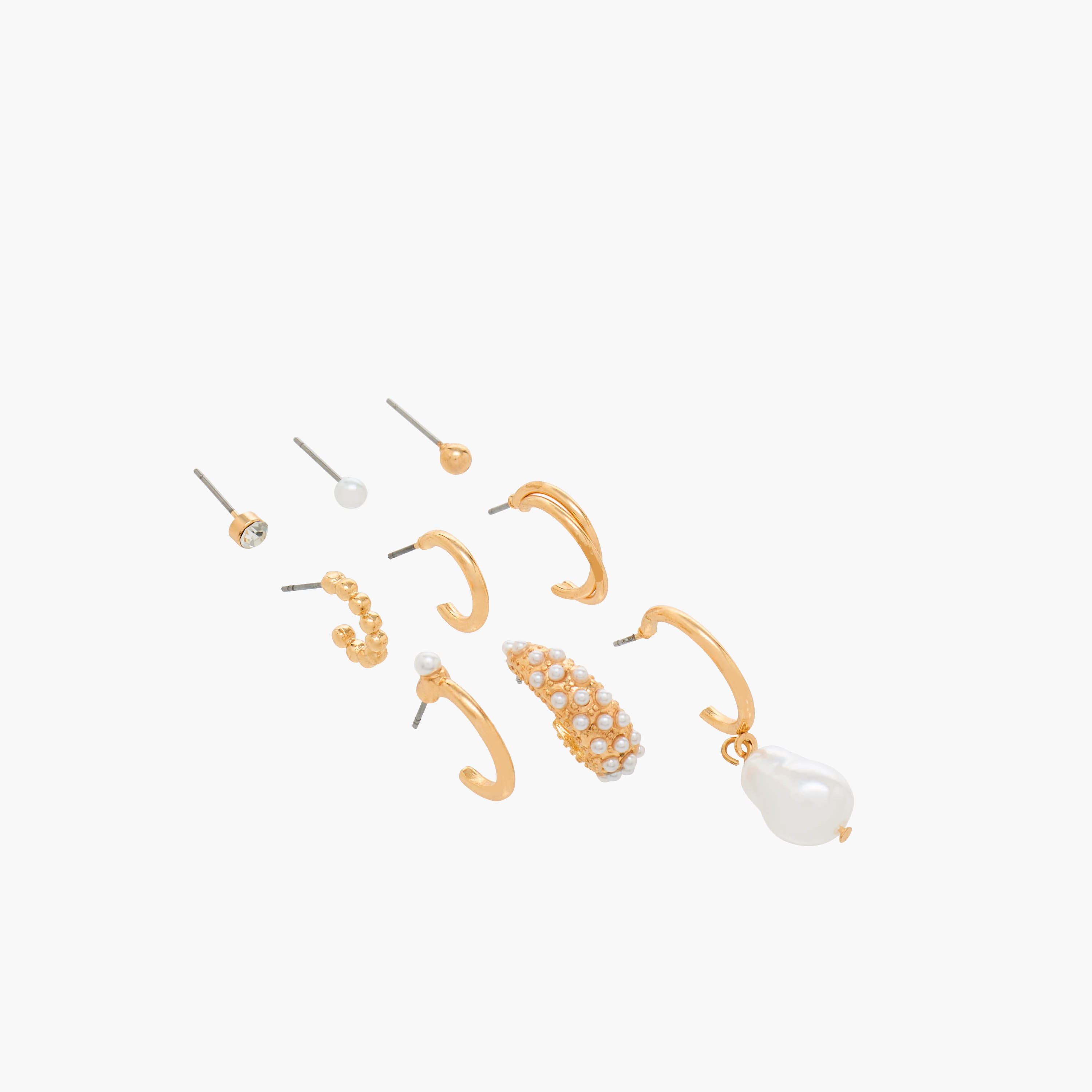 Pack of 9 Gold Tone Assorted Earrings with Pushback Closure-women-watchesandjewellery-jewellery-earrings-image-2