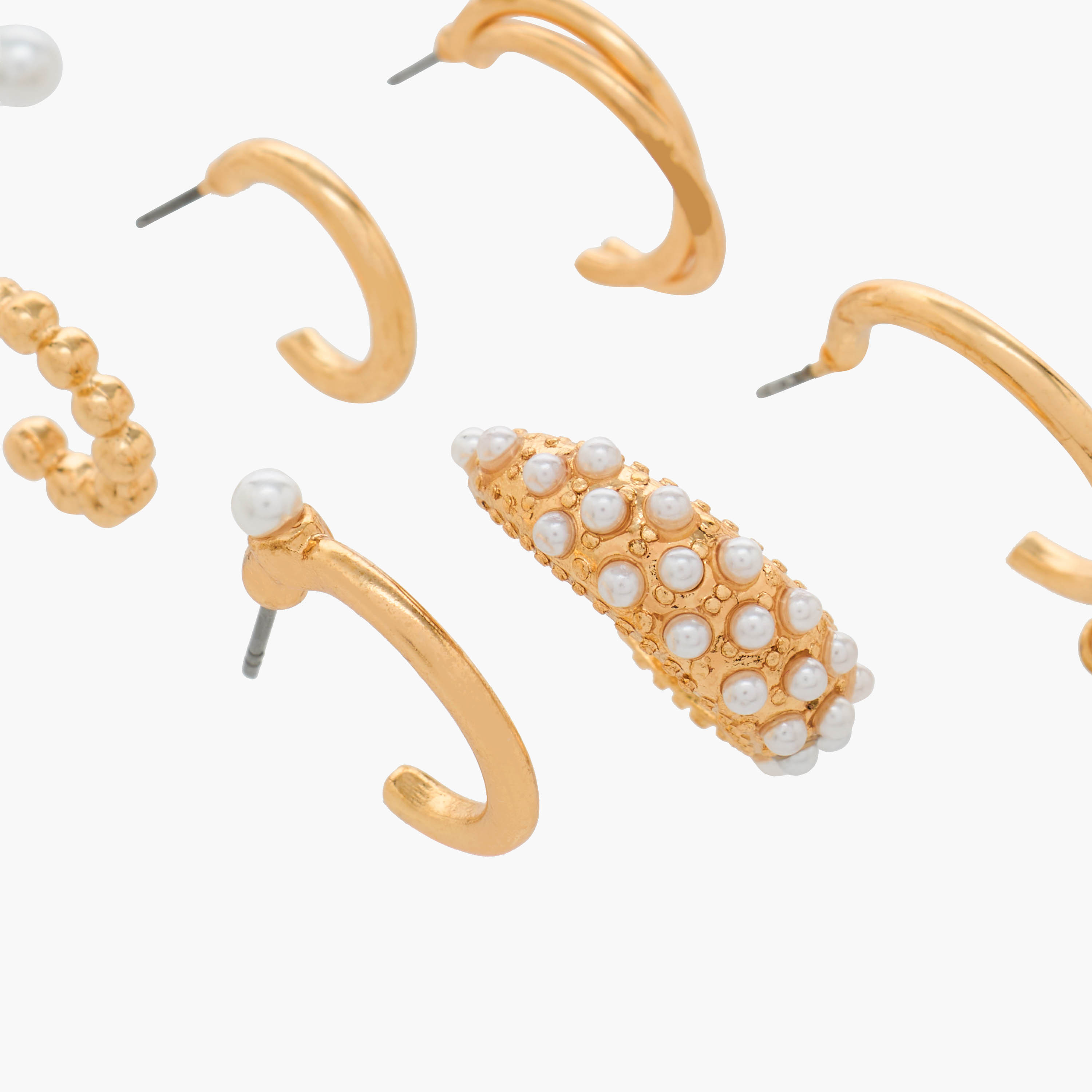 Pack of 9 Gold Tone Assorted Earrings with Pushback Closure-women-watchesandjewellery-jewellery-earrings-image-3