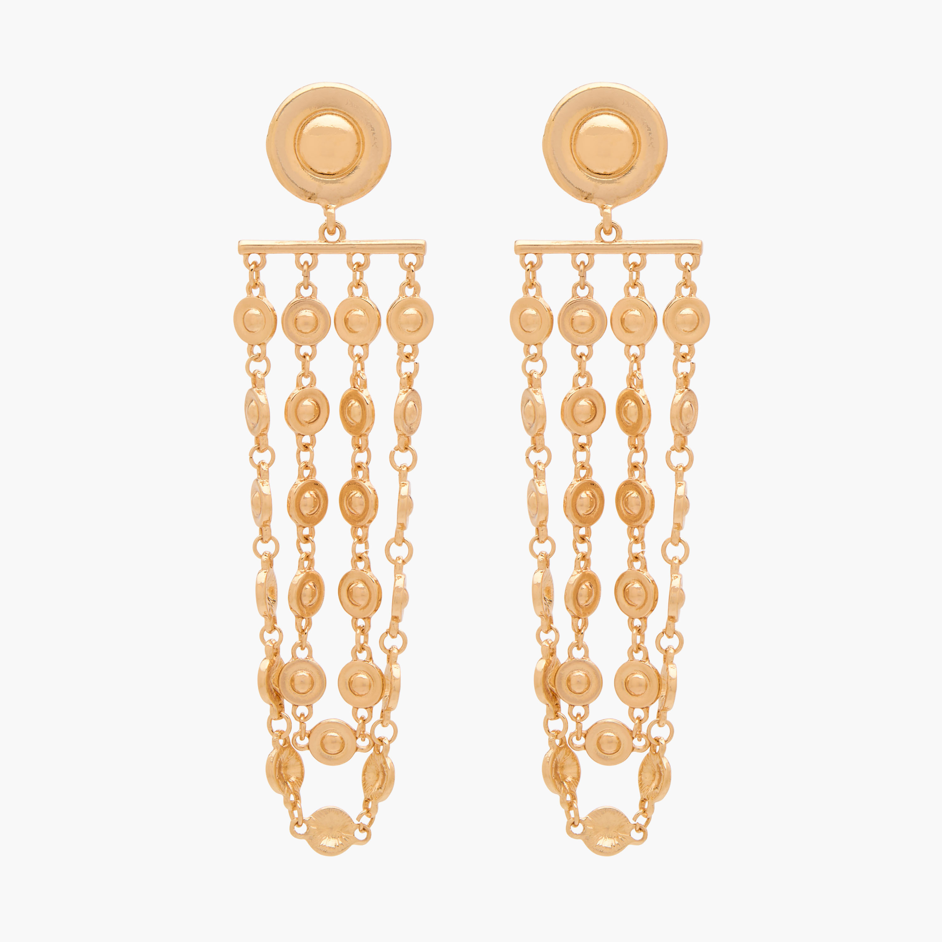 Gold Tone Drop Earrings with Pushback Closure-women-watchesandjewellery-jewellery-earrings-image-1