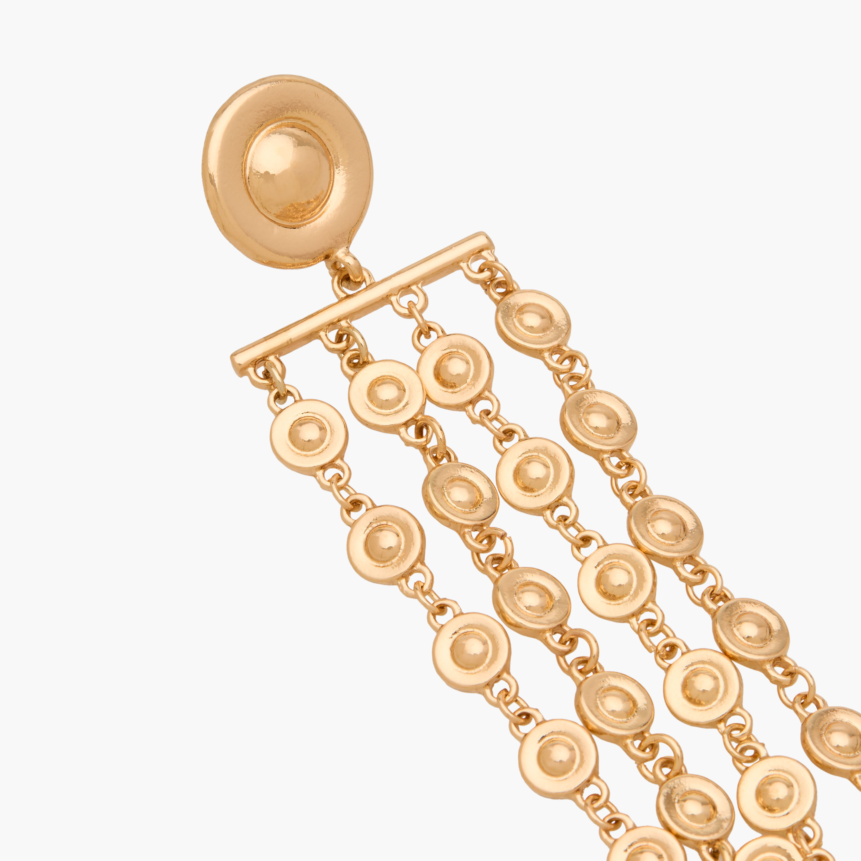 Gold Tone Drop Earrings with Pushback Closure-women-watchesandjewellery-jewellery-earrings-image-4