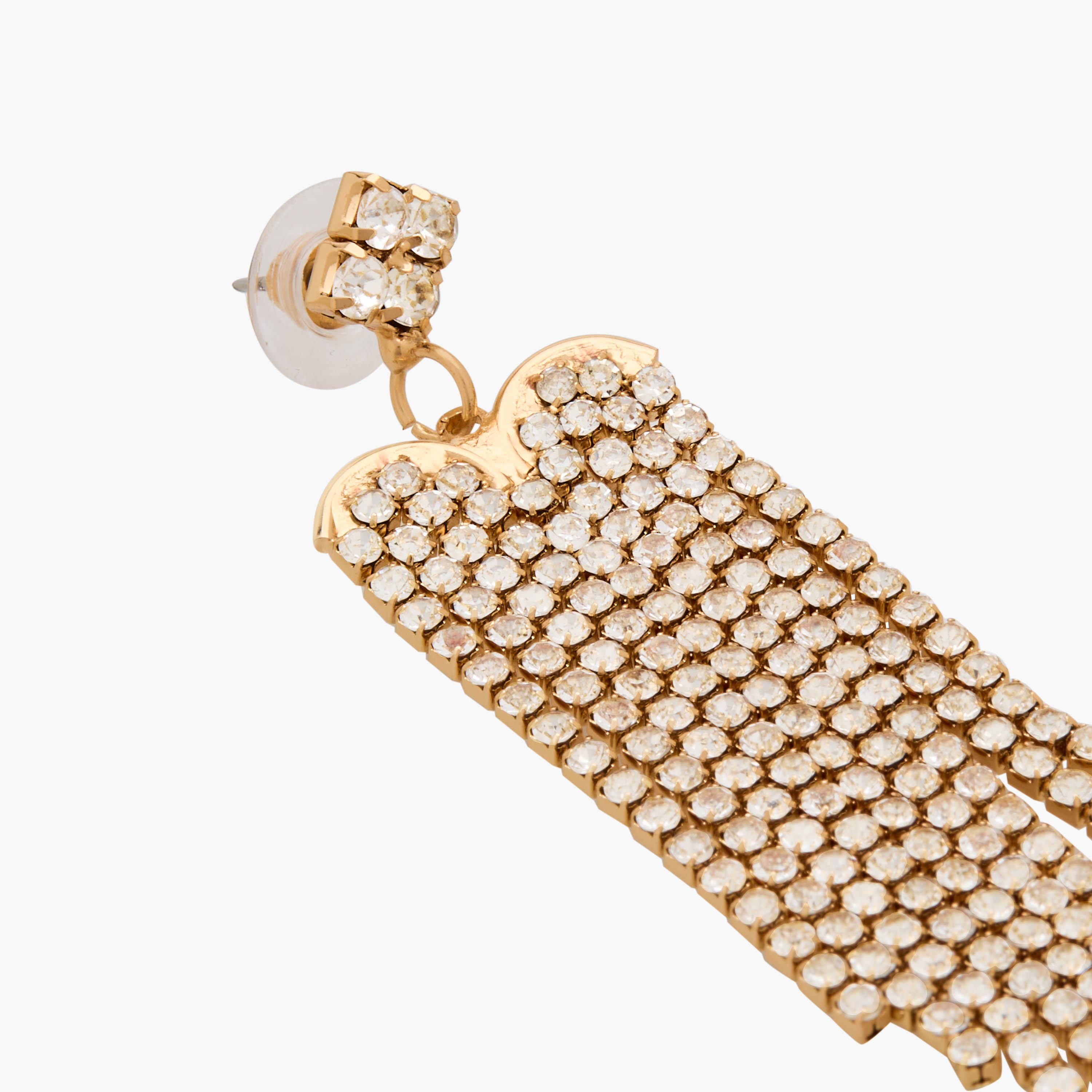 Gold Tone Embellished Drop Earrings with Pushback Closure-women-watchesandjewellery-jewellery-earrings-image-4