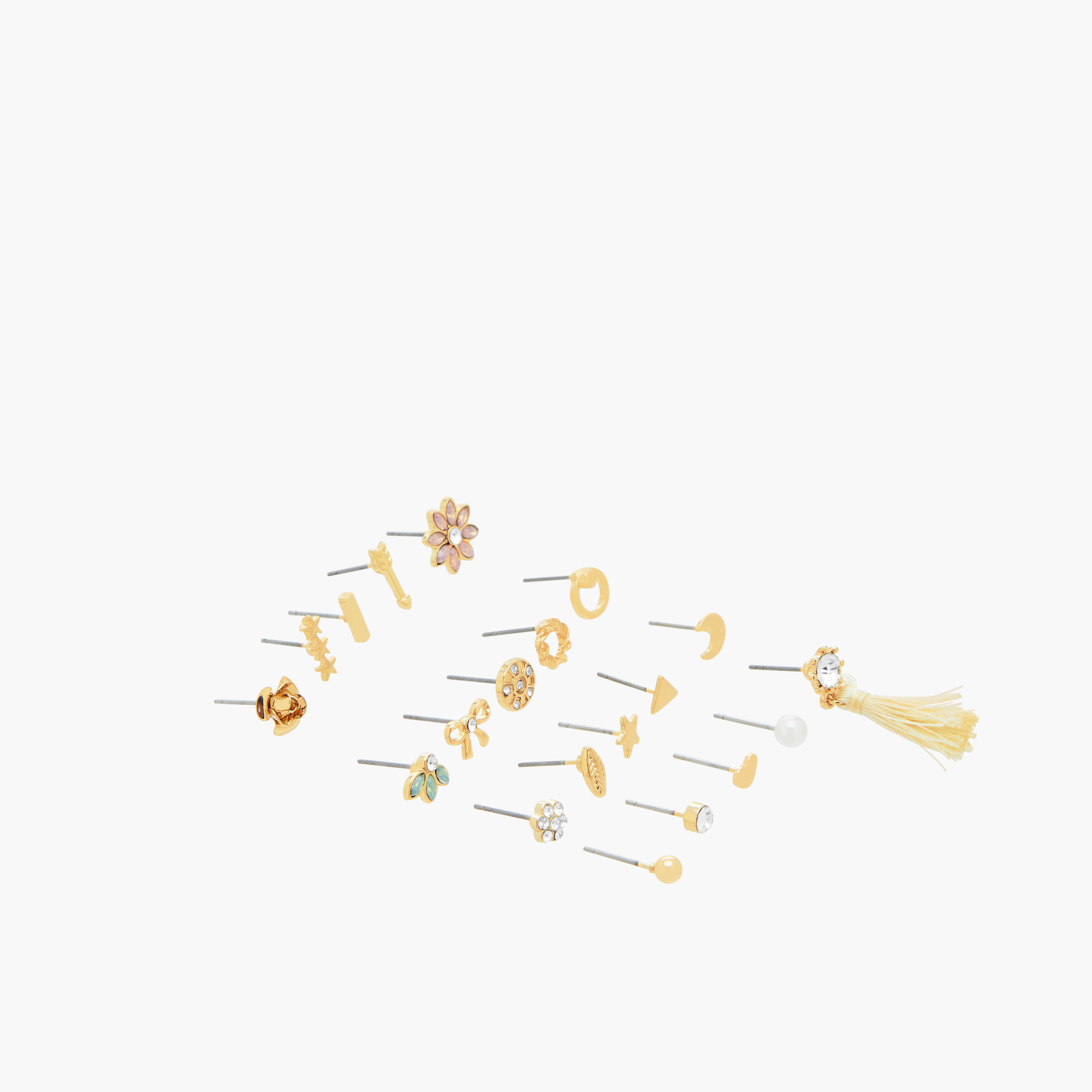 Pack of 20 Gold Tone Stud Earrings with Pushback Closure-women-watchesandjewellery-jewellery-earrings-image-2