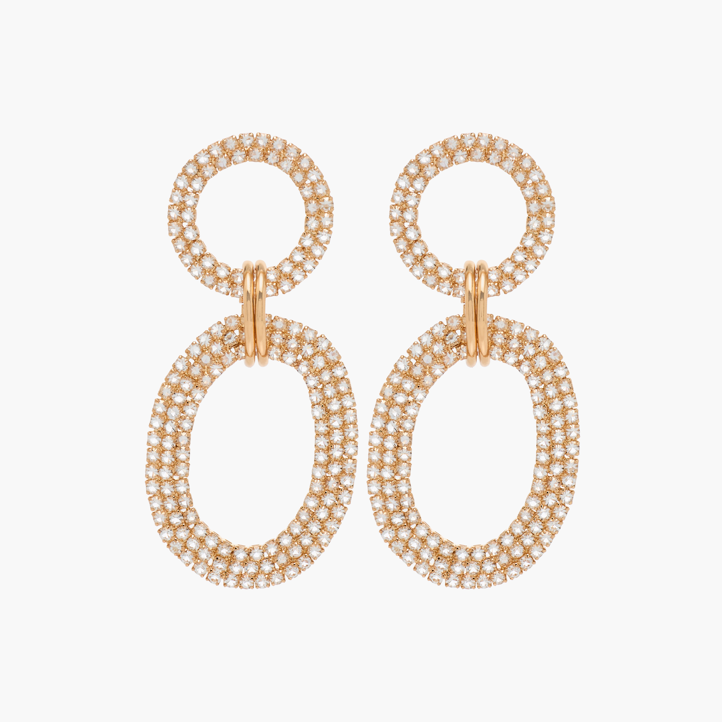 حلقان متدلية بلون ذهبي مزينة بحجز زركون ومكبس إغلاق خلفي-women-watchesandjewellery-jewellery-earrings-image-1