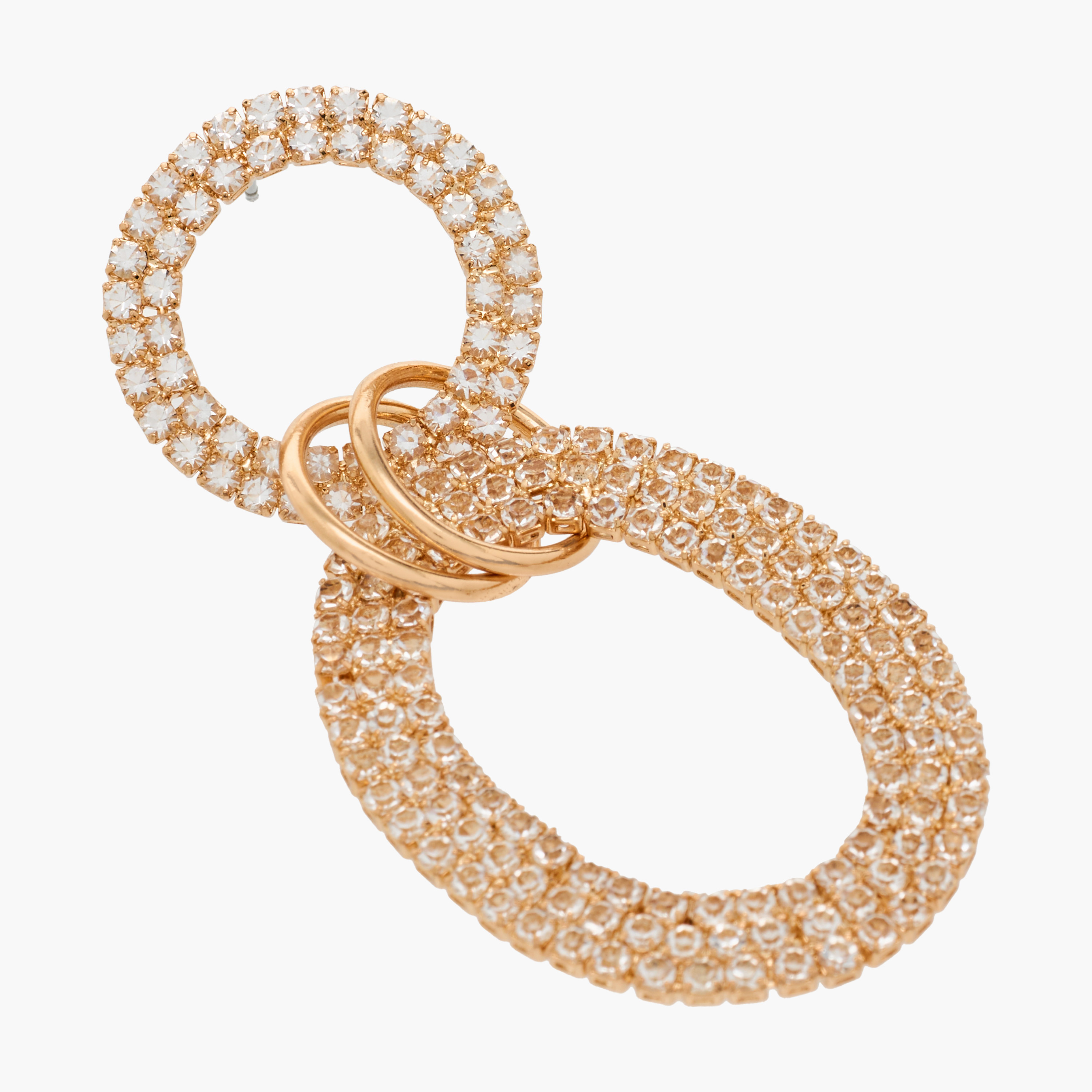 حلقان متدلية بلون ذهبي مزينة بحجز زركون ومكبس إغلاق خلفي-women-watchesandjewellery-jewellery-earrings-image-3
