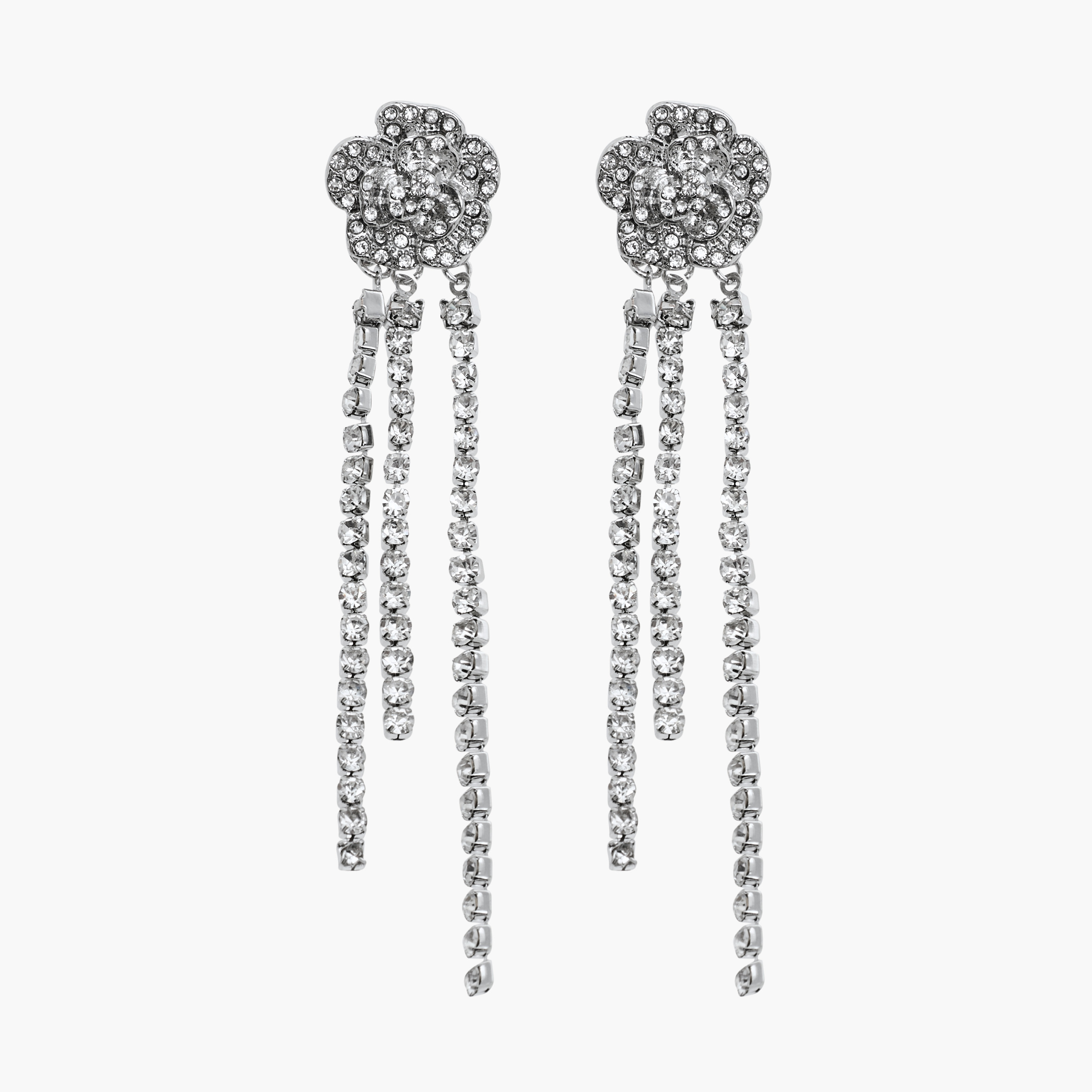 Set of 2 - Floral Embellished Metallic Necklace and Earrings-women-watchesandjewellery-jewellery-jewellerysets-image-3