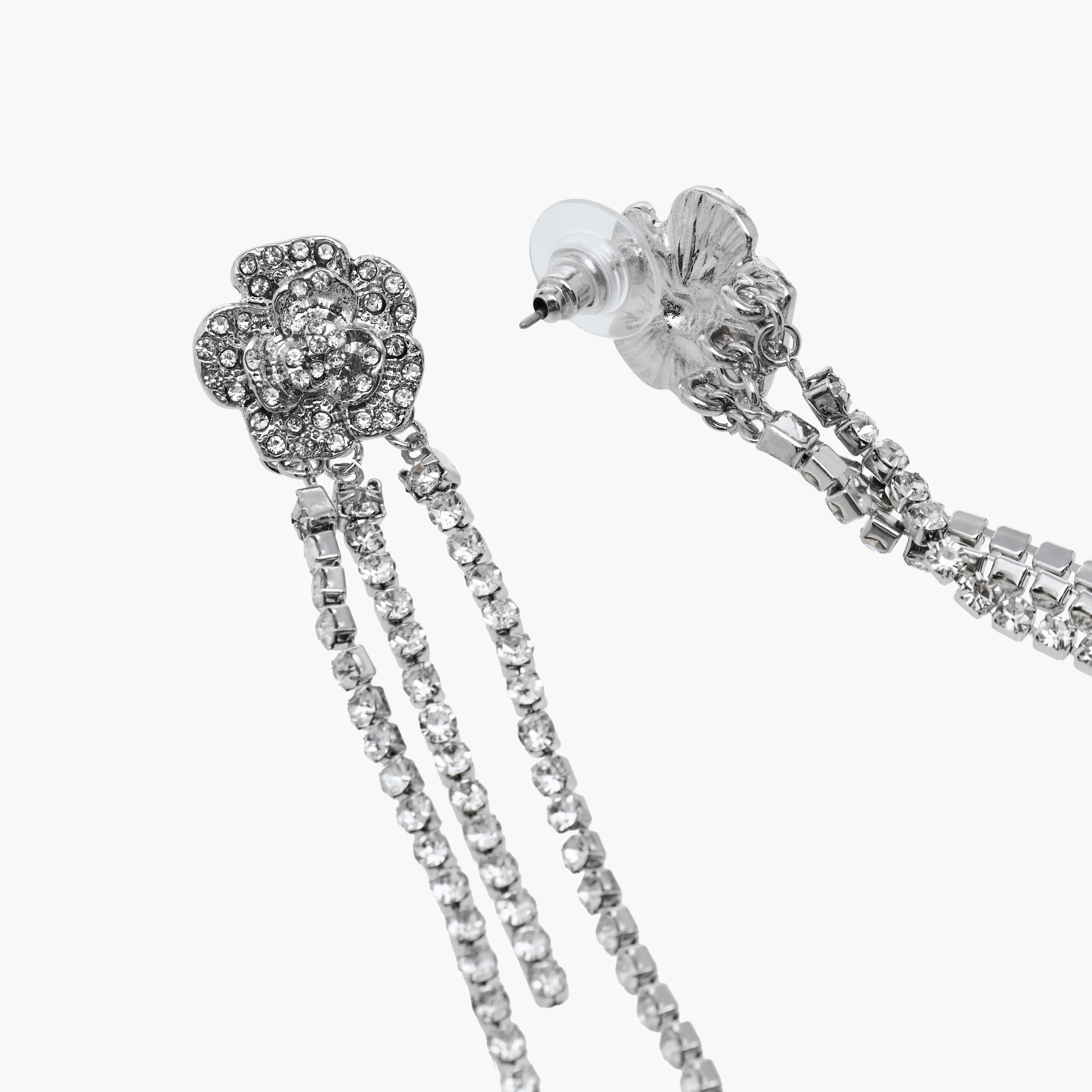 Set of 2 - Floral Embellished Metallic Necklace and Earrings-women-watchesandjewellery-jewellery-jewellerysets-image-7