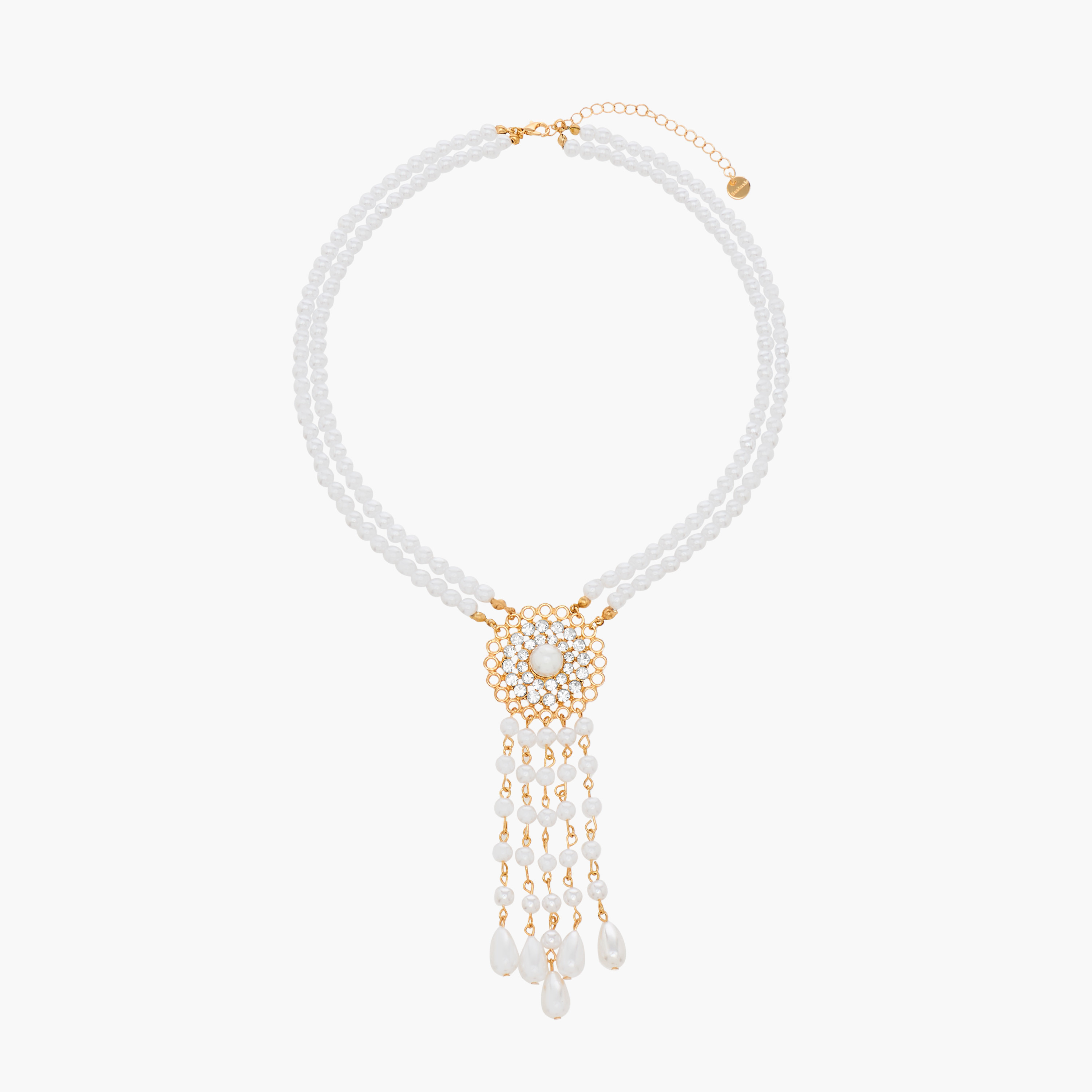 Set of 2 Pearl Embellished Necklace and Earrings-women-watchesandjewellery-jewellery-jewellerysets-image-2