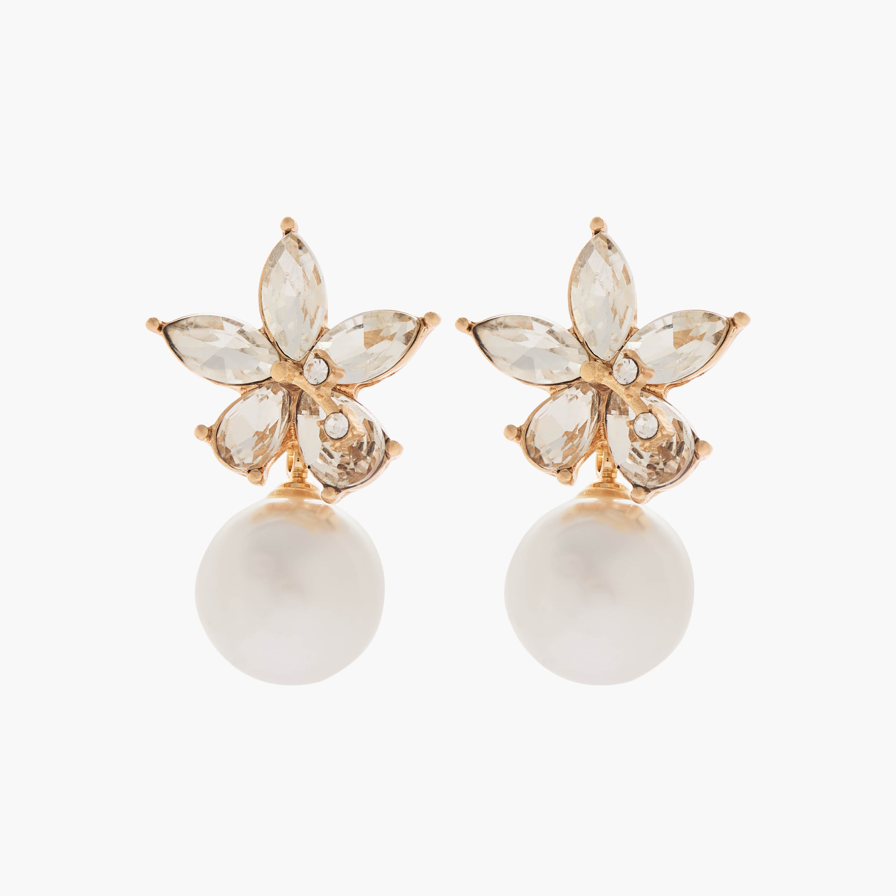 Stone Embellished Floral Earrings with Pushback Closure-women-watchesandjewellery-jewellery-earrings-image-1