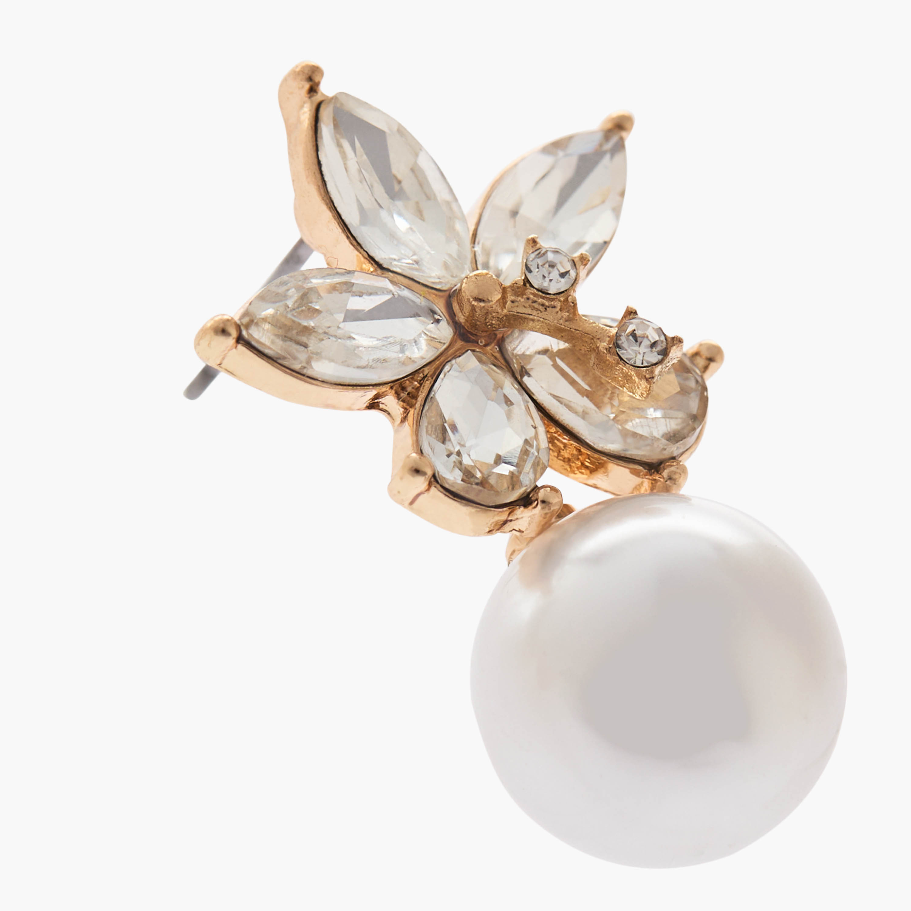 Stone Embellished Floral Earrings with Pushback Closure-women-watchesandjewellery-jewellery-earrings-image-5