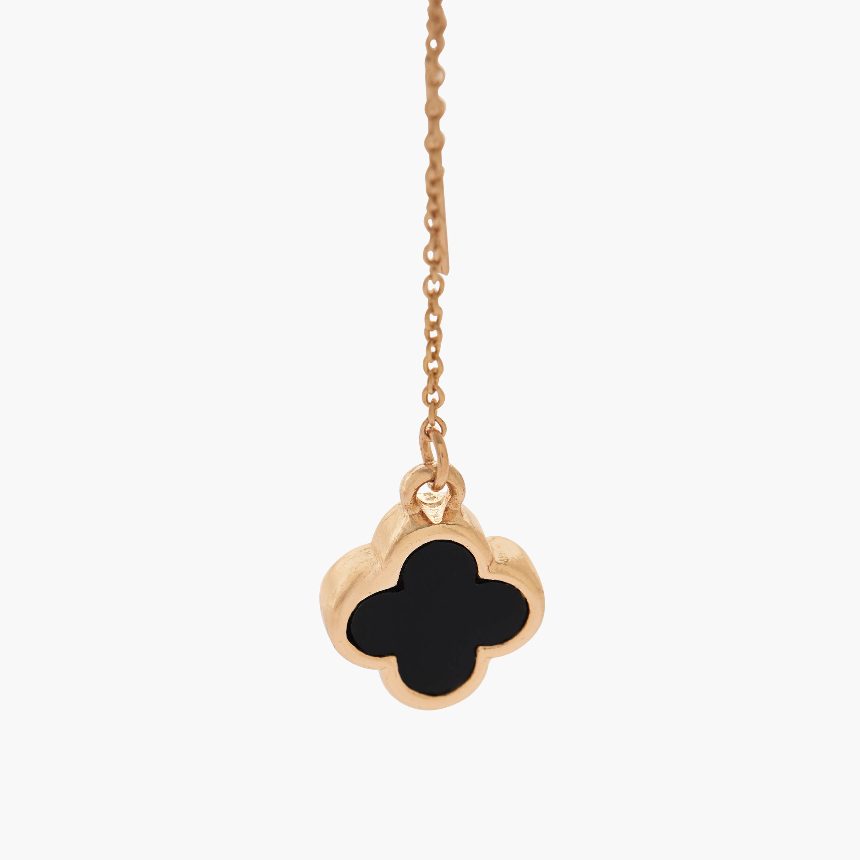Gold Tone Clover Drop Chain Earrings-women-watchesandjewellery-jewellery-earrings-image-3