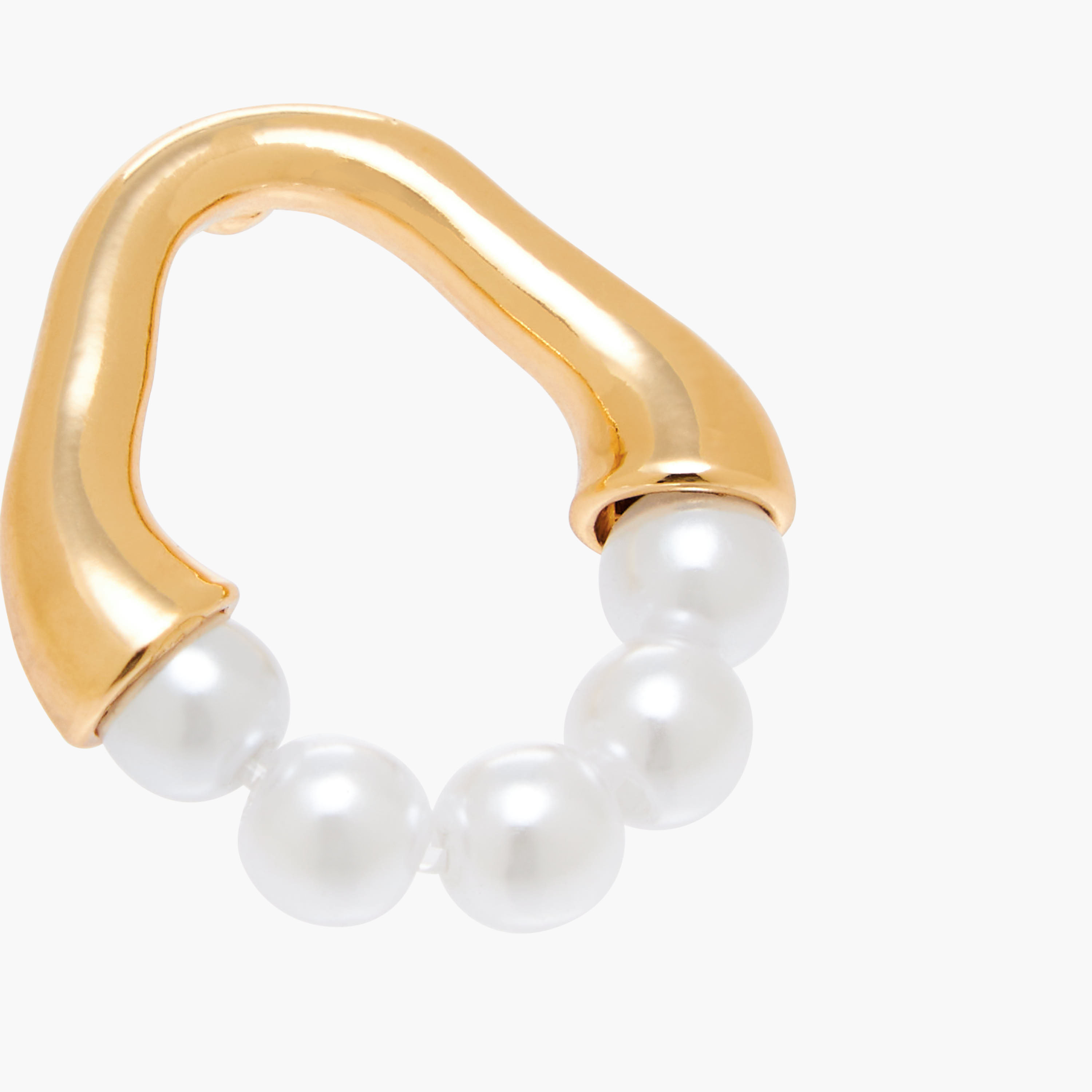 Gold Tone Pearl Embellished Earrings with Pushback Closure-women-watchesandjewellery-jewellery-earrings-image-3