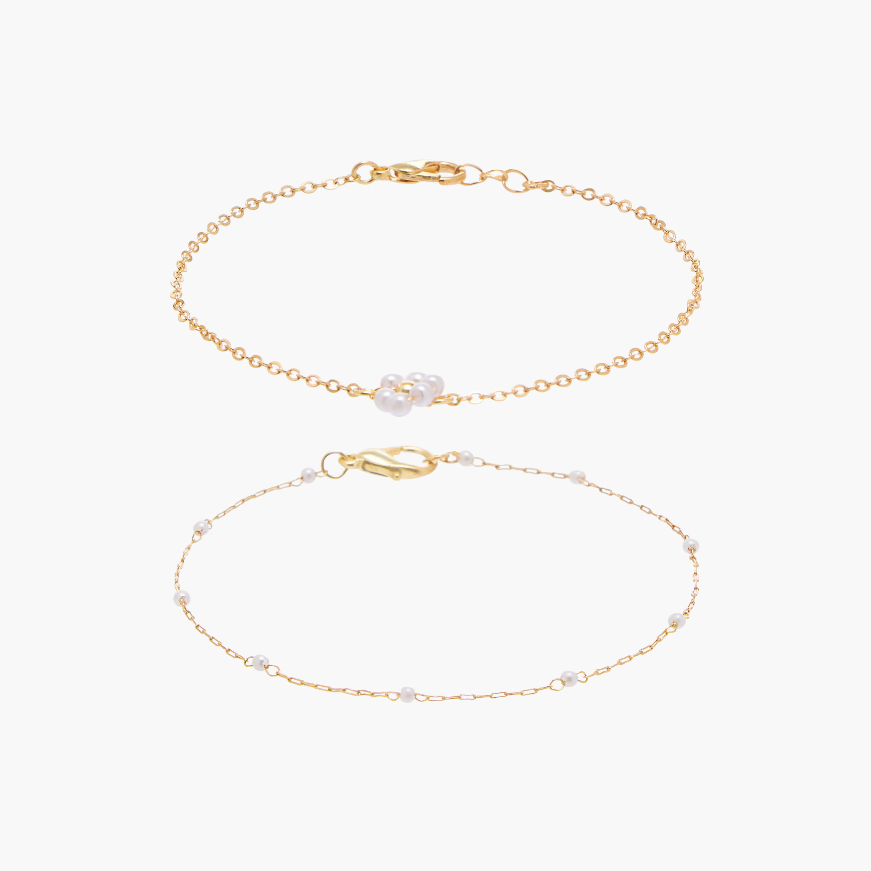 سوار ميتاليك بتفاصيل لؤلؤ - طقم من قطعتين-women-watchesandjewellery-jewellery-banglesandbracelets-image-1