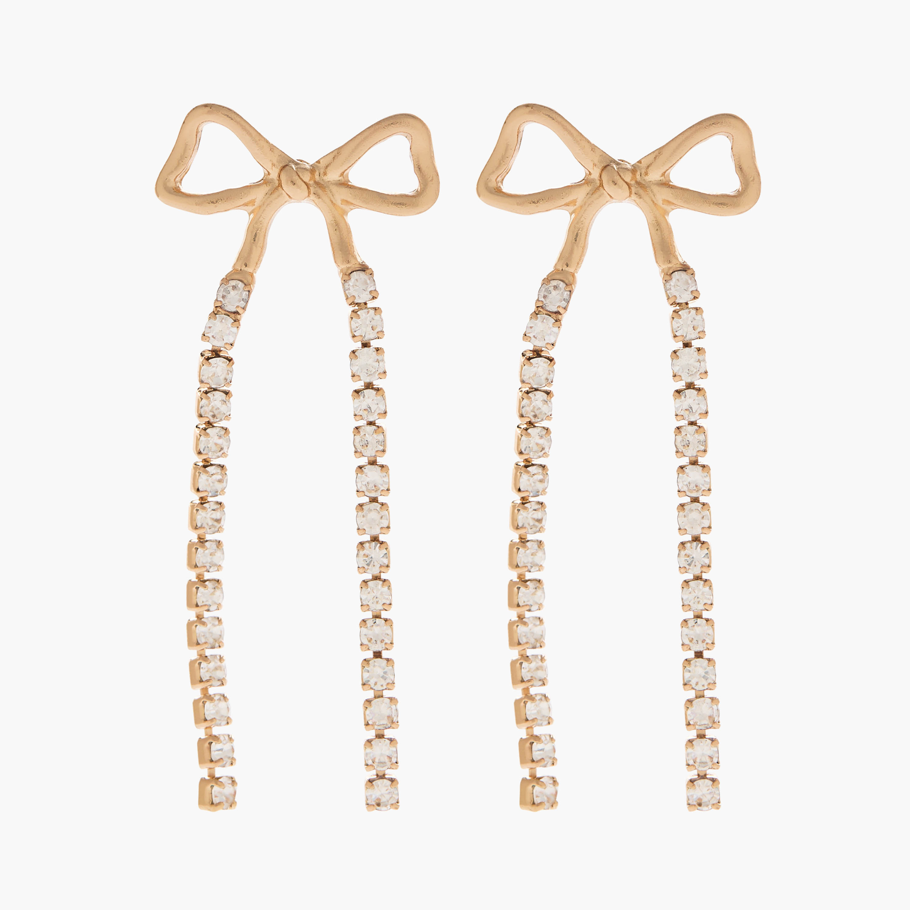 Gold Tone Embellished Bow Earrings with Pushback Closure-women-watchesandjewellery-jewellery-earrings-image-1