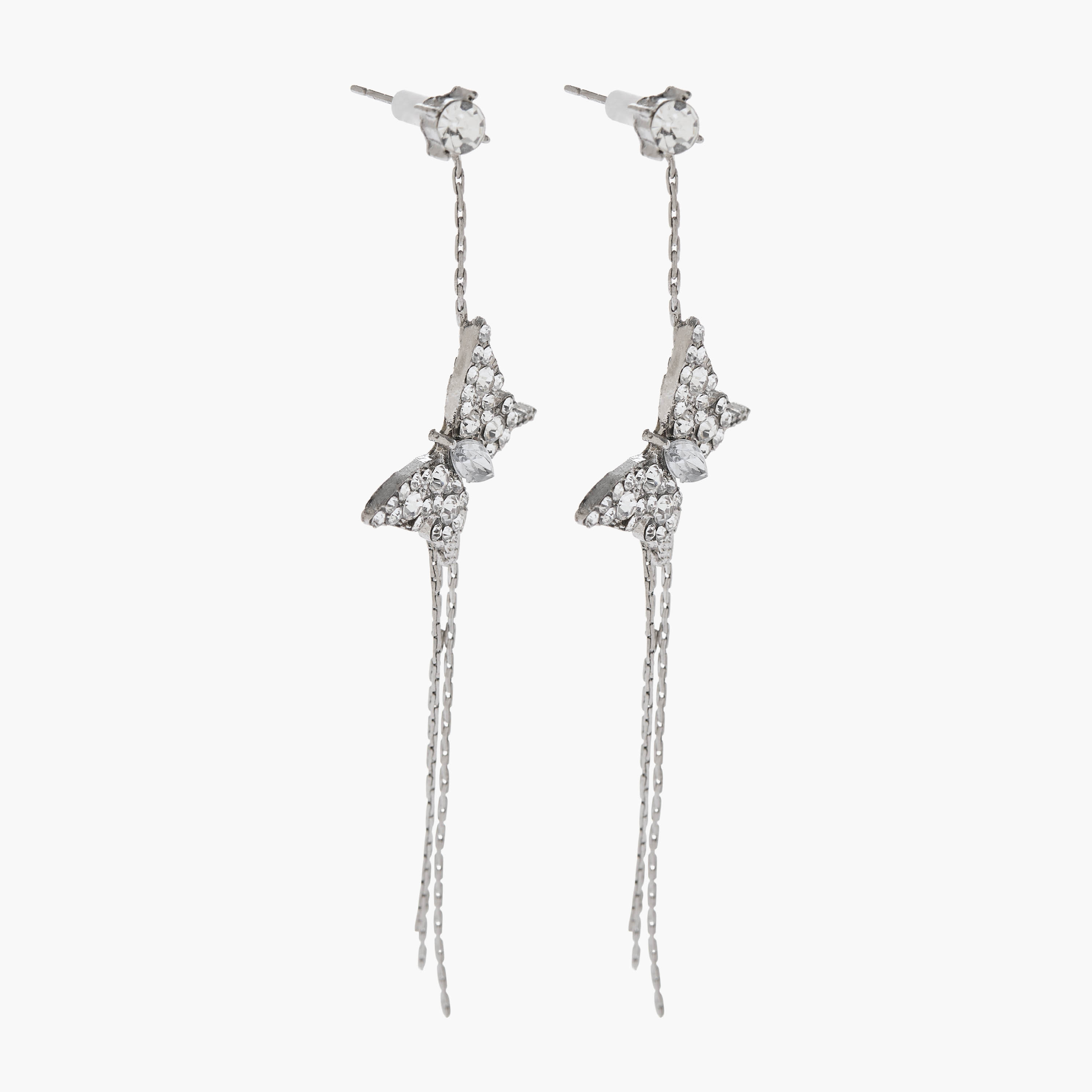 Metallic Butterfly Embellished Earrings with Pushback Closure-women-watchesandjewellery-jewellery-earrings-image-4