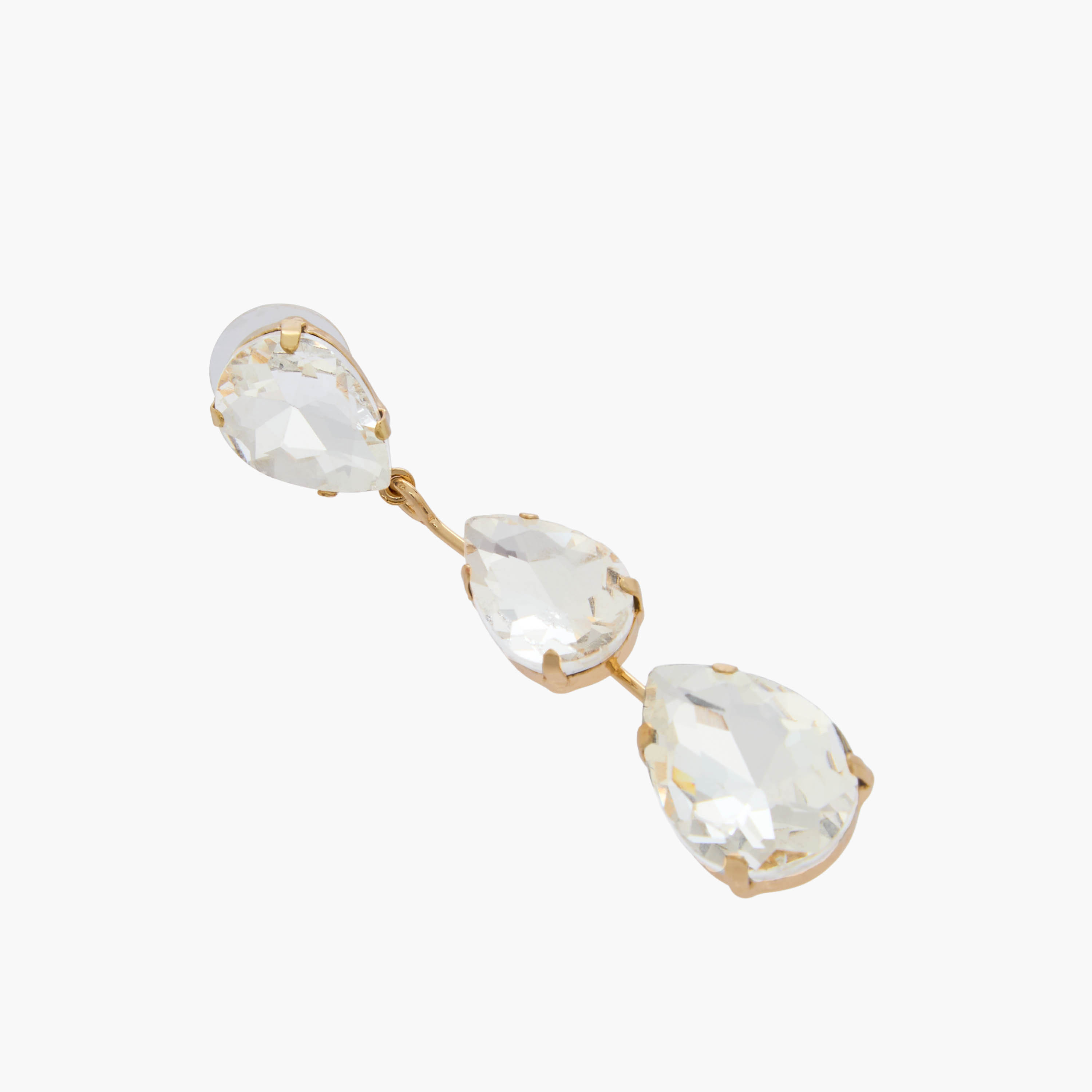 Gold Tone Stone Embellished Drop Earrings with Pushback Closure-women-watchesandjewellery-jewellery-earrings-image-3