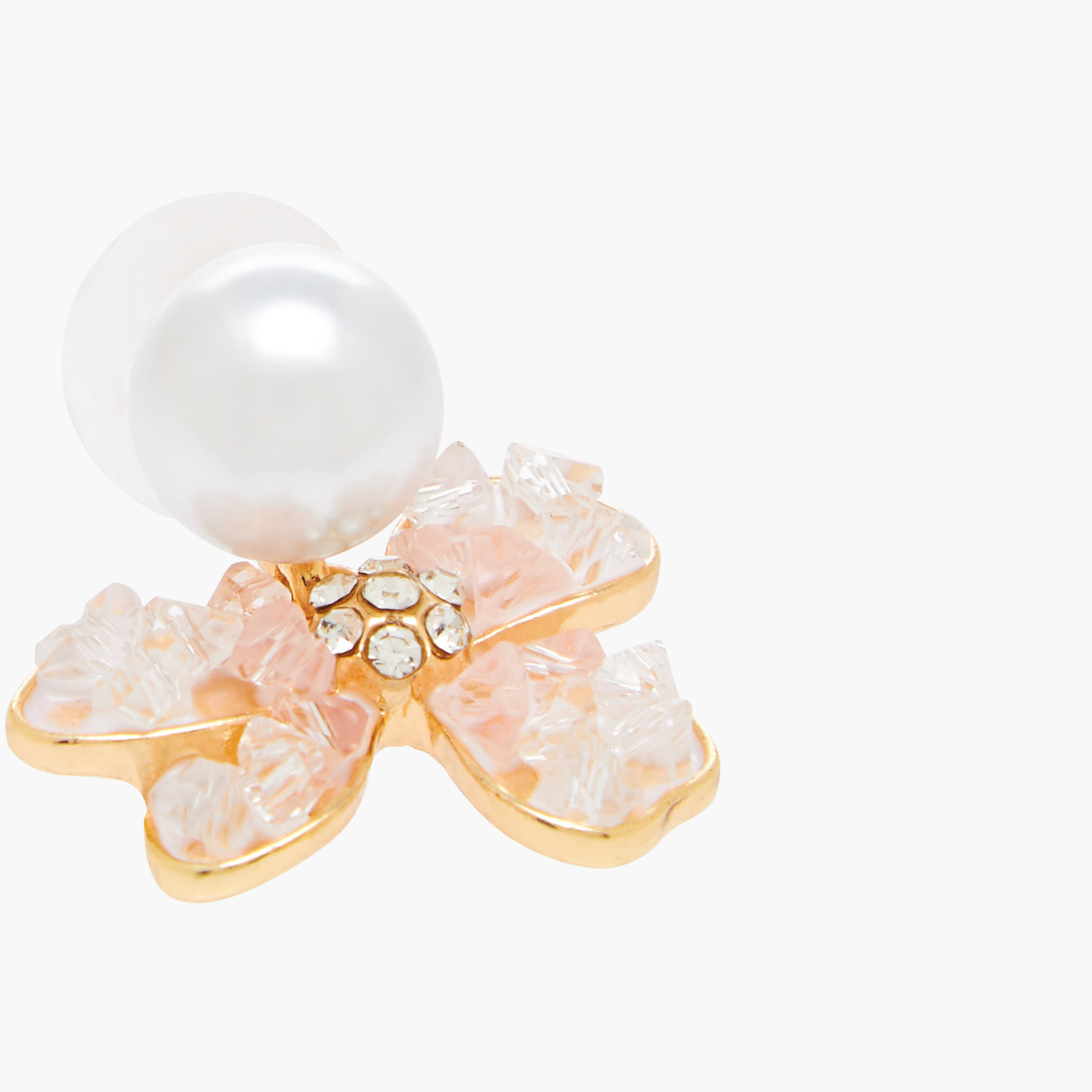 Metallic Pearl Embellished Earrings with Pushback Closure-women-watchesandjewellery-jewellery-earrings-image-3