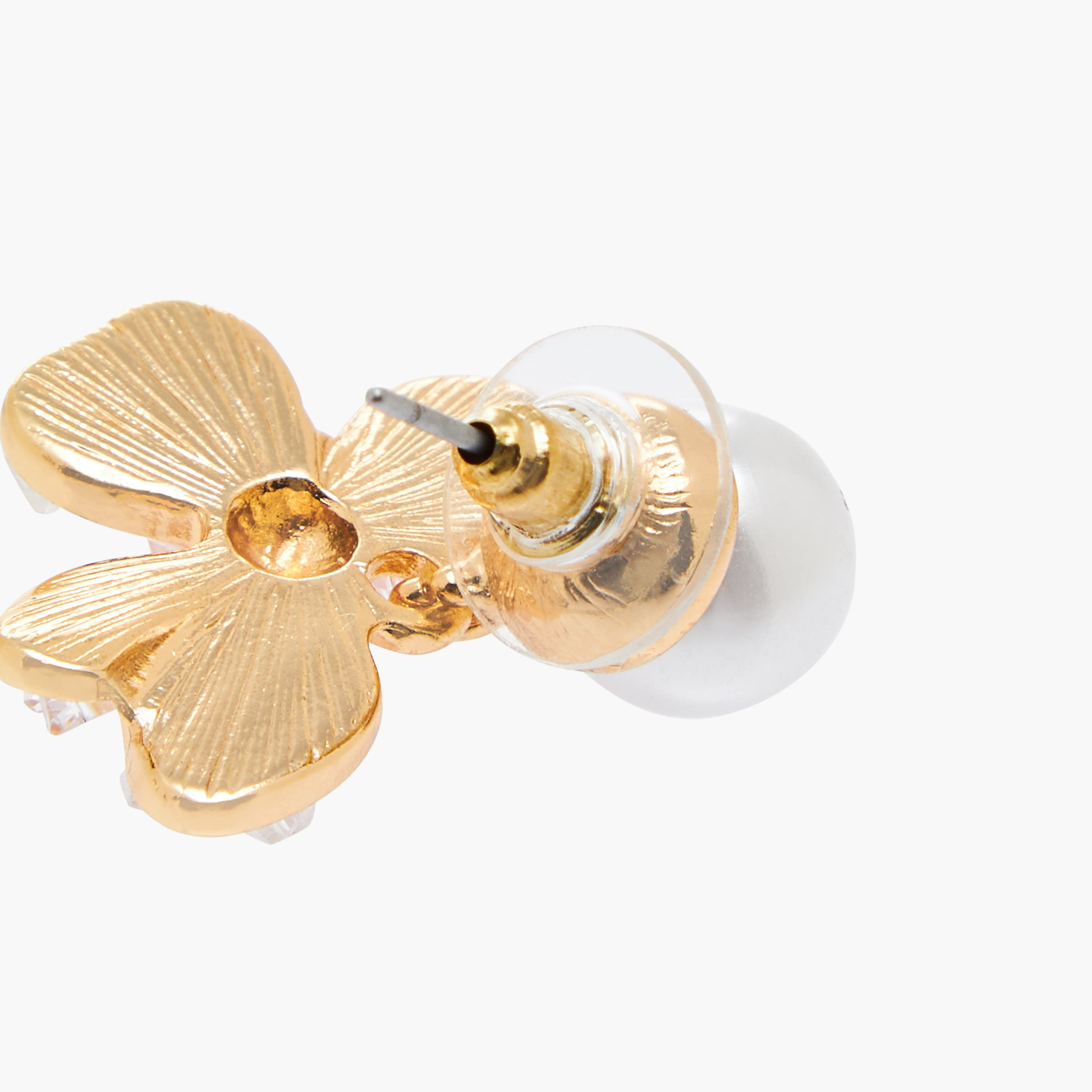 Metallic Pearl Embellished Earrings with Pushback Closure-women-watchesandjewellery-jewellery-earrings-image-4