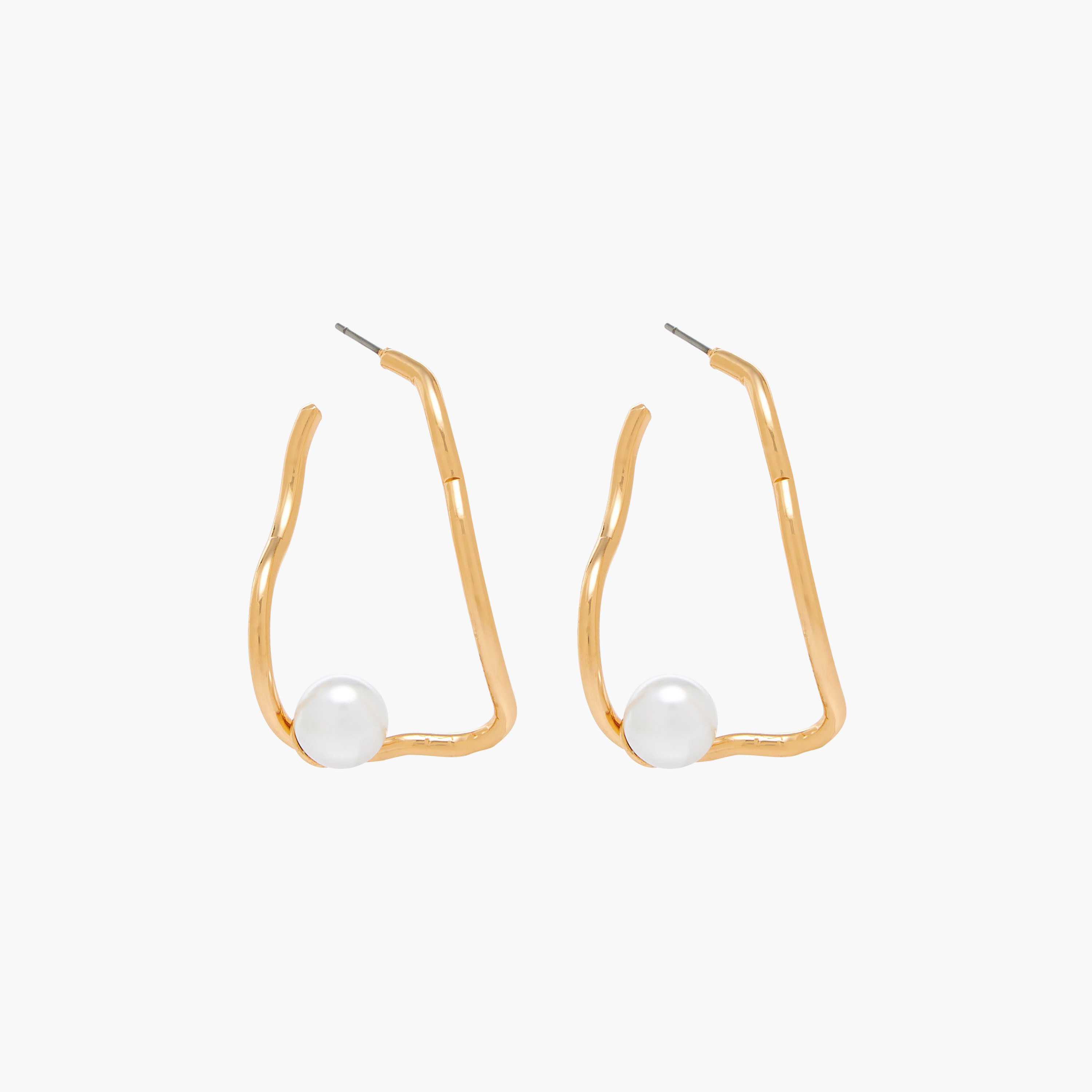 Metallic Pearl Embellished Earring with Pushback Closure-women-watchesandjewellery-jewellery-earrings-image-2