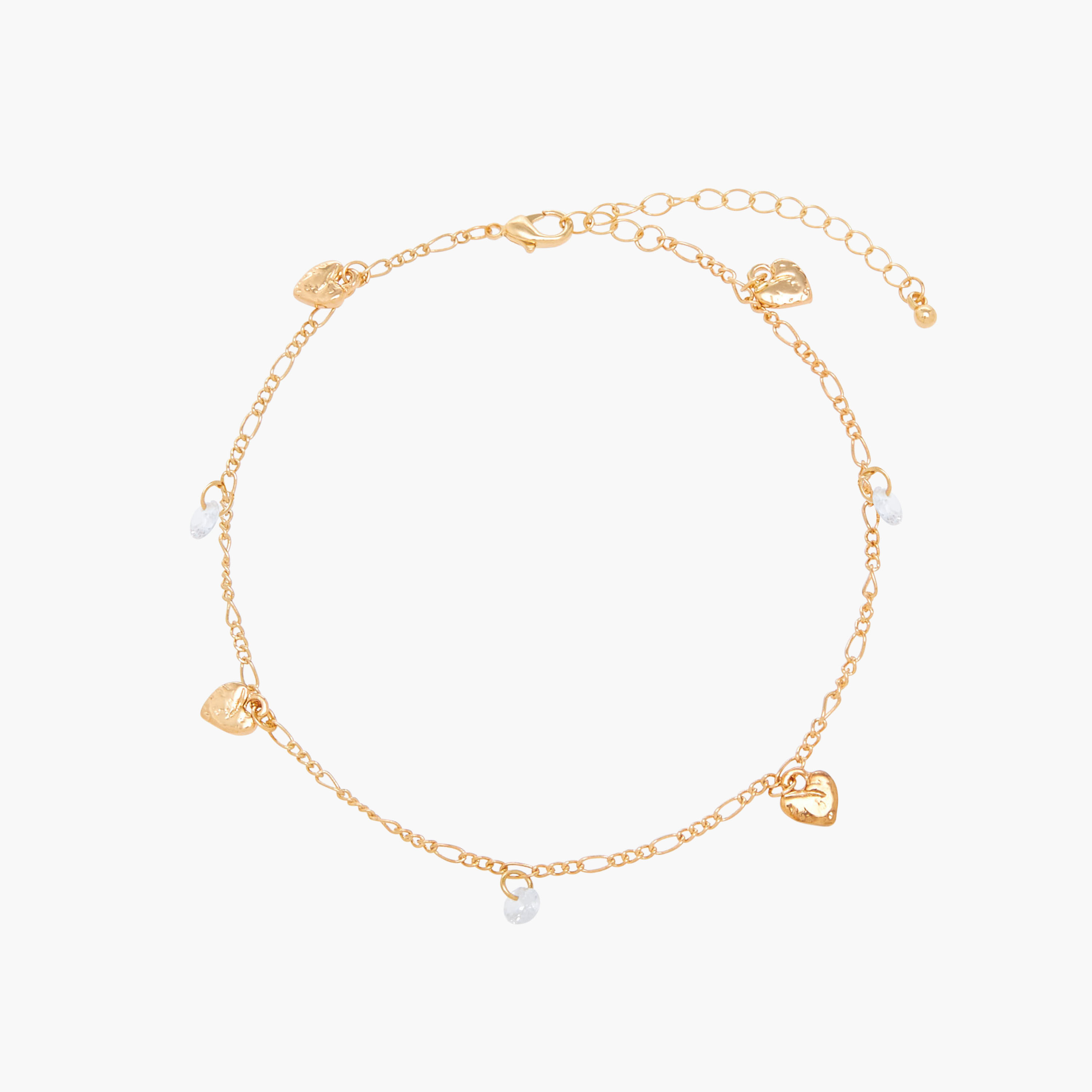 خلاخيل ميتاليك بتفاصيل تزيينات قلوب - عبوة من قطعتين-women-watchesandjewellery-jewellery-anklets-image-3